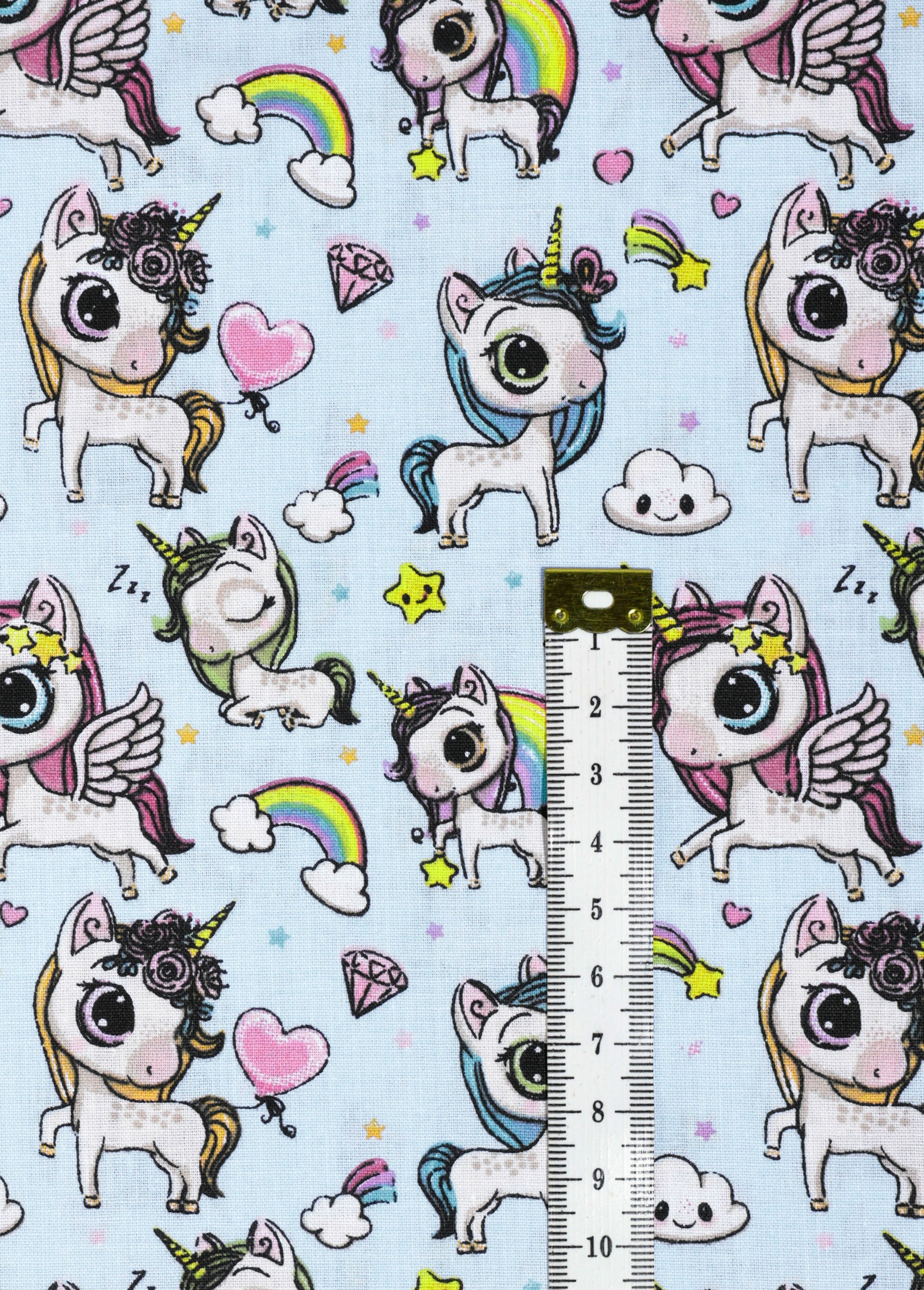 Coupon tissu pour enfant licornes 3x1,5m