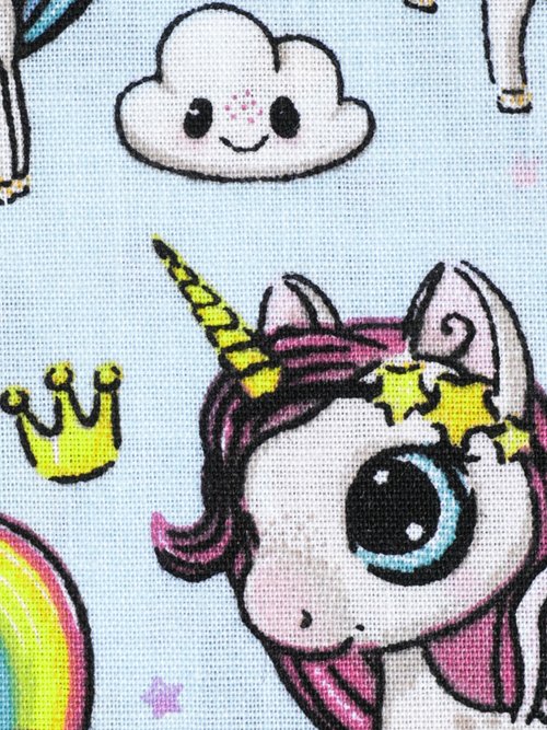 Coupon tissu pour enfant licornes 3x1,5m BLEU COT143740 DE2