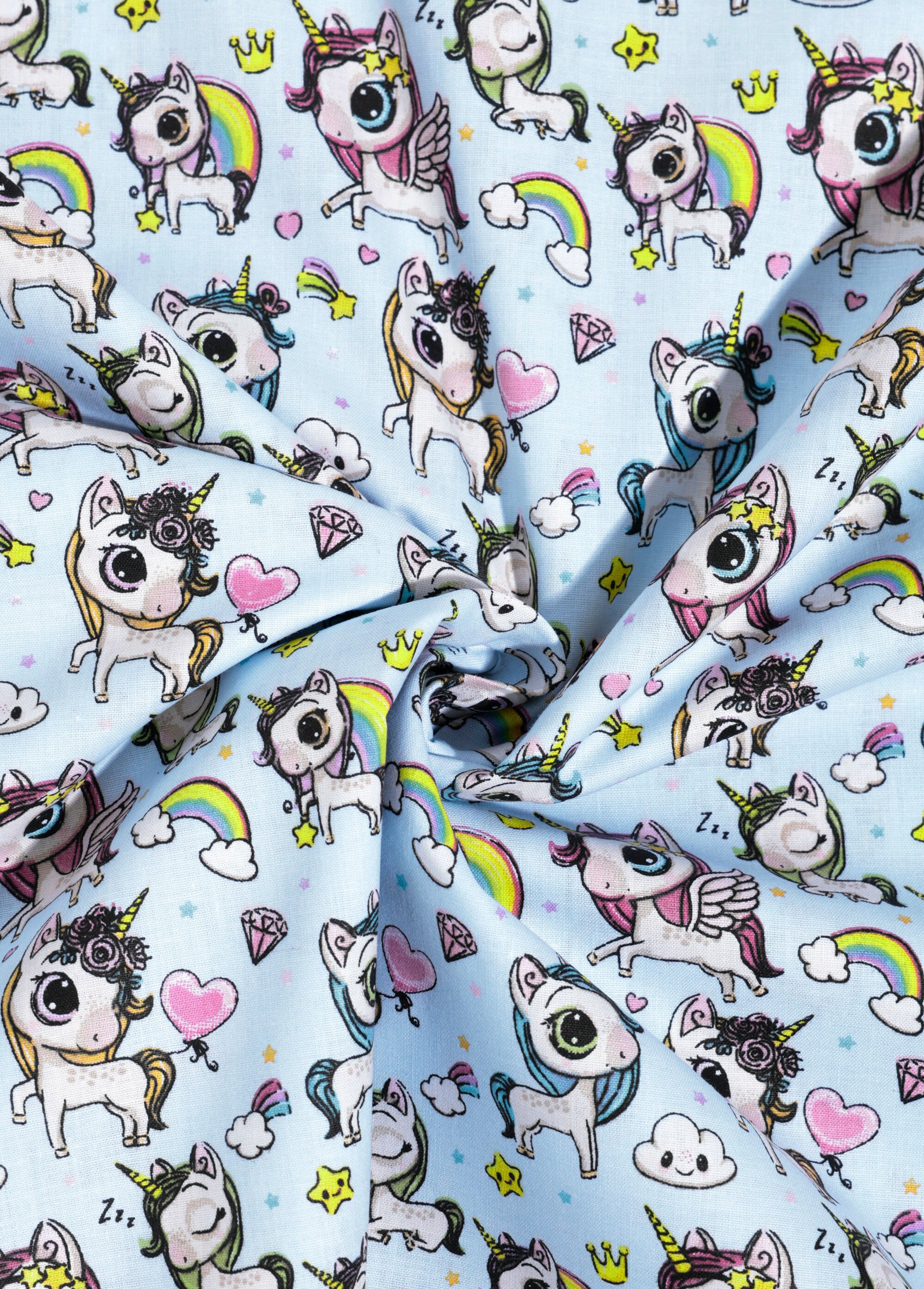 Coupon tissu pour enfant licornes 3x1,5m