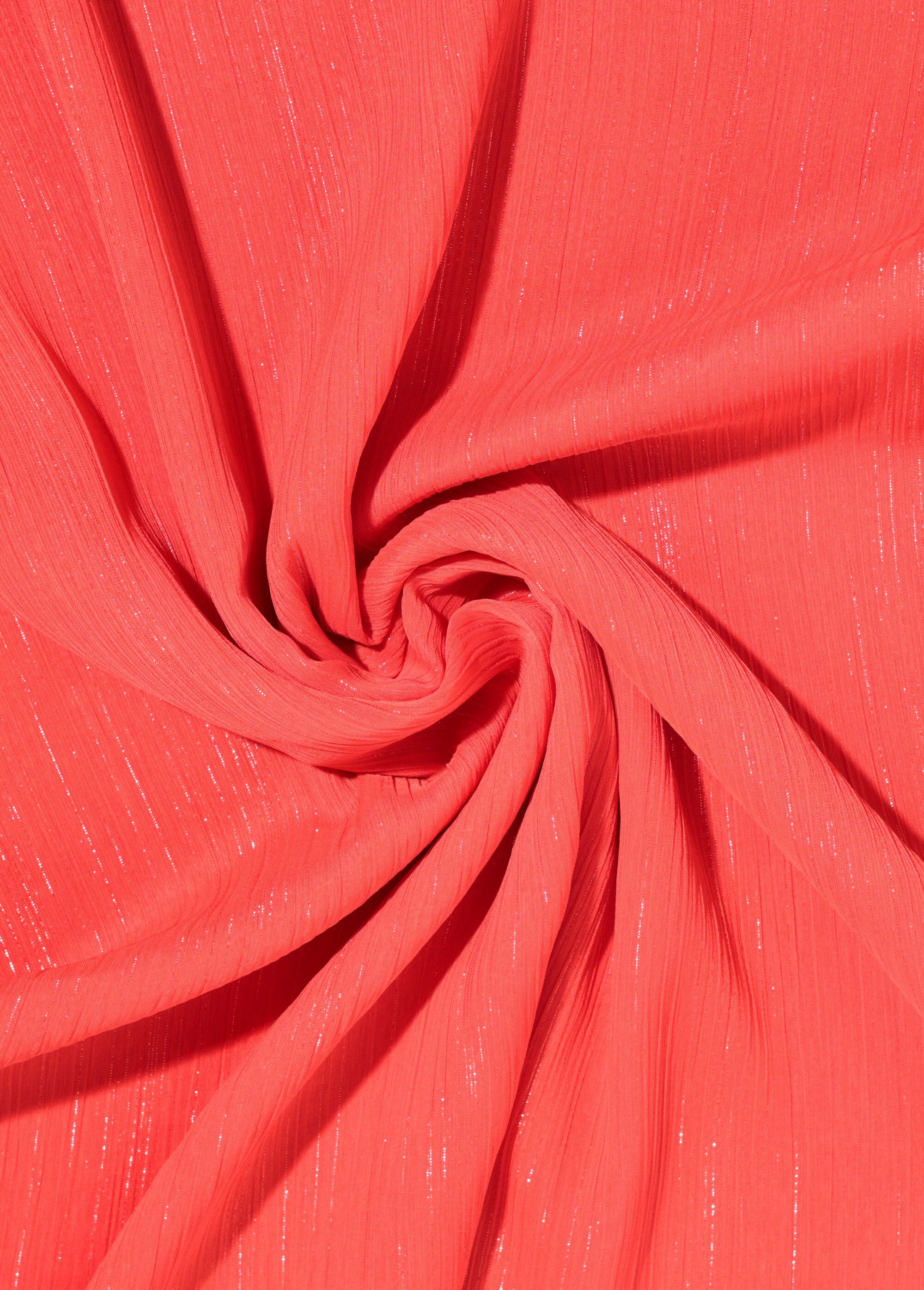 Coupon tissu voile fil métallisé, flamme ROUGE COT146284 FA1