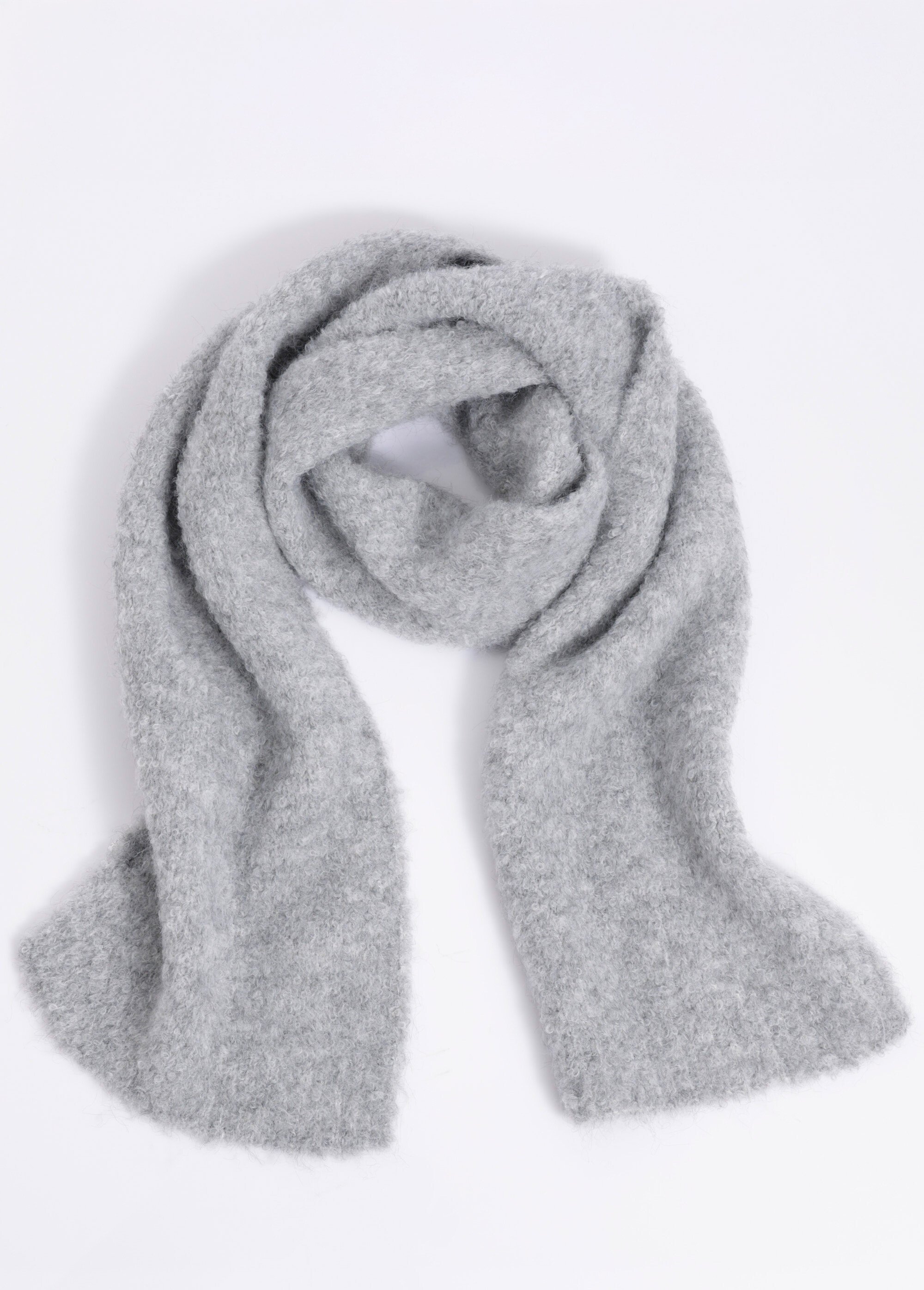 Echarpe chaude en maille mousseuse Femme Gris NES180LSW2524 FA1