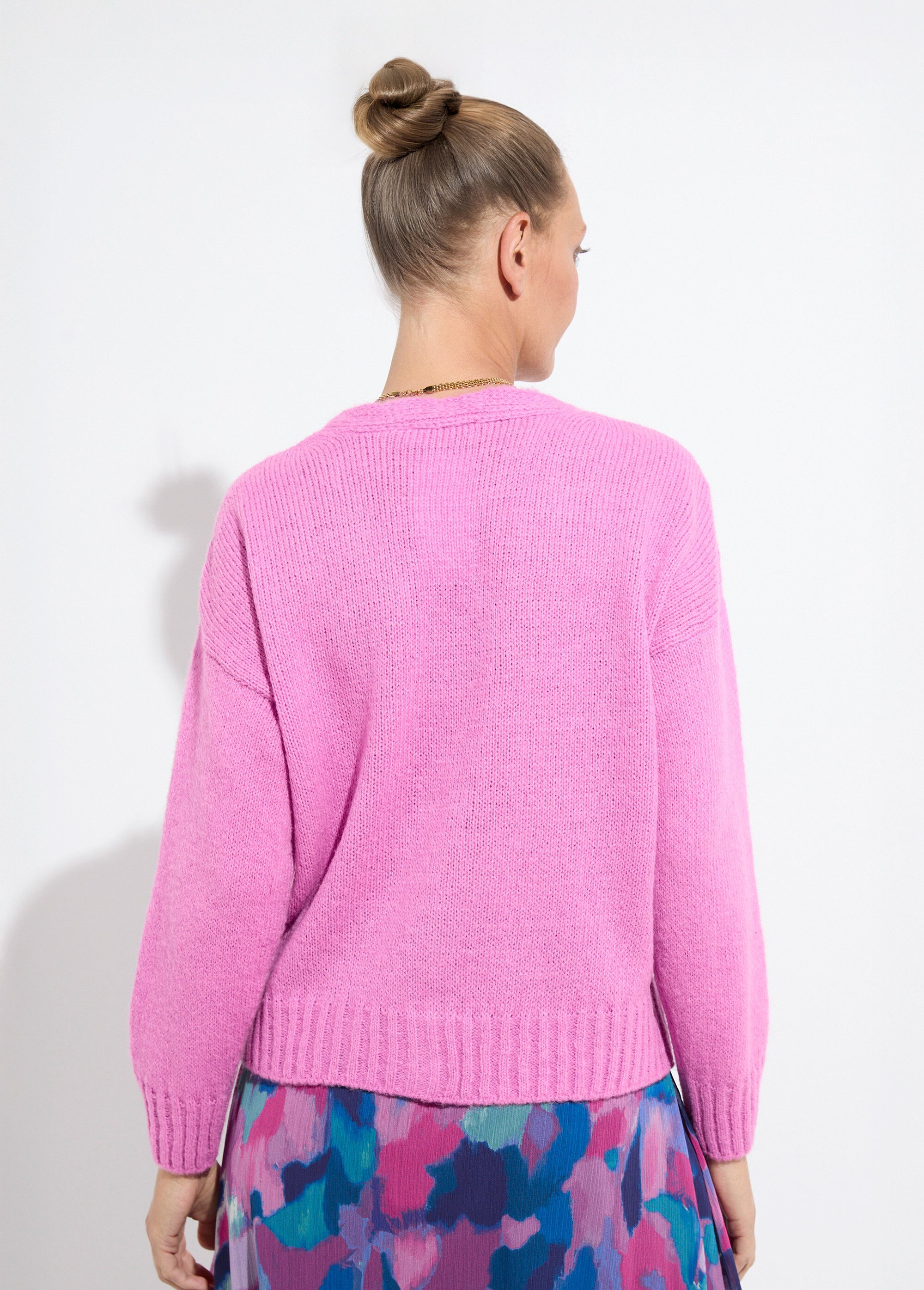 Gilet col V boutonné mélange mohair Femme MAGENTA PATTY DO1