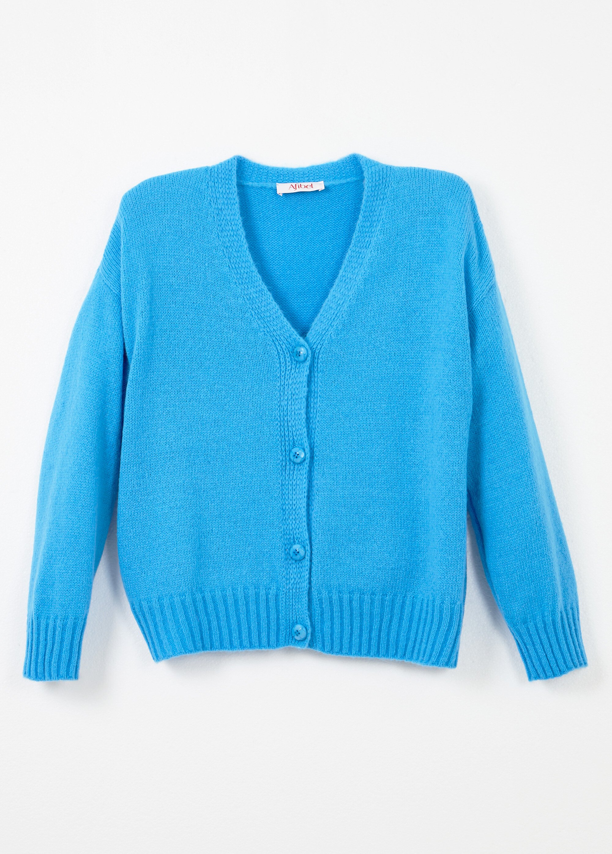 Gilet col V boutonné mélange mohair Femme Bleu PATTY AP1