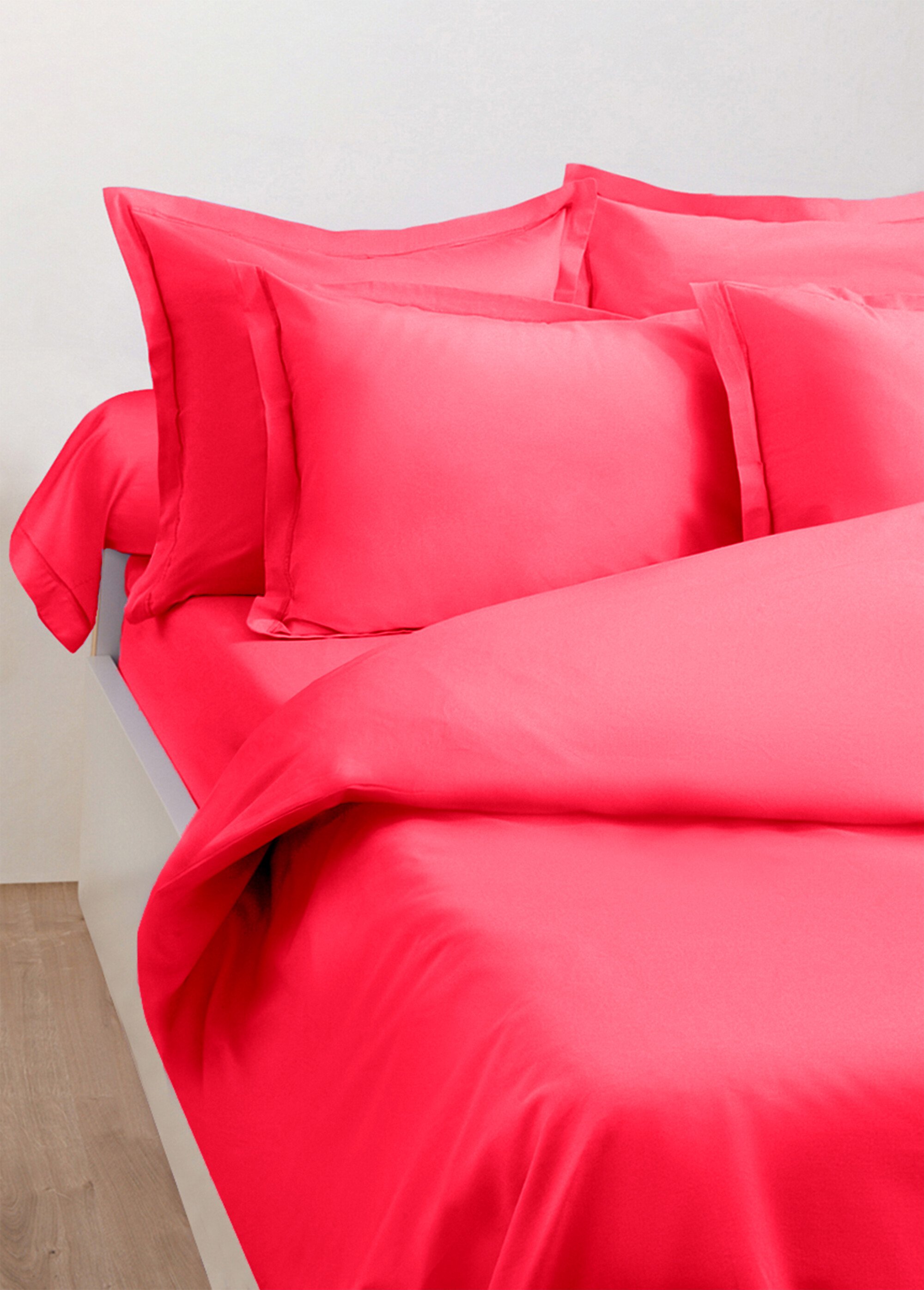 Housse de couette unie Rose RUISSEAU FA1