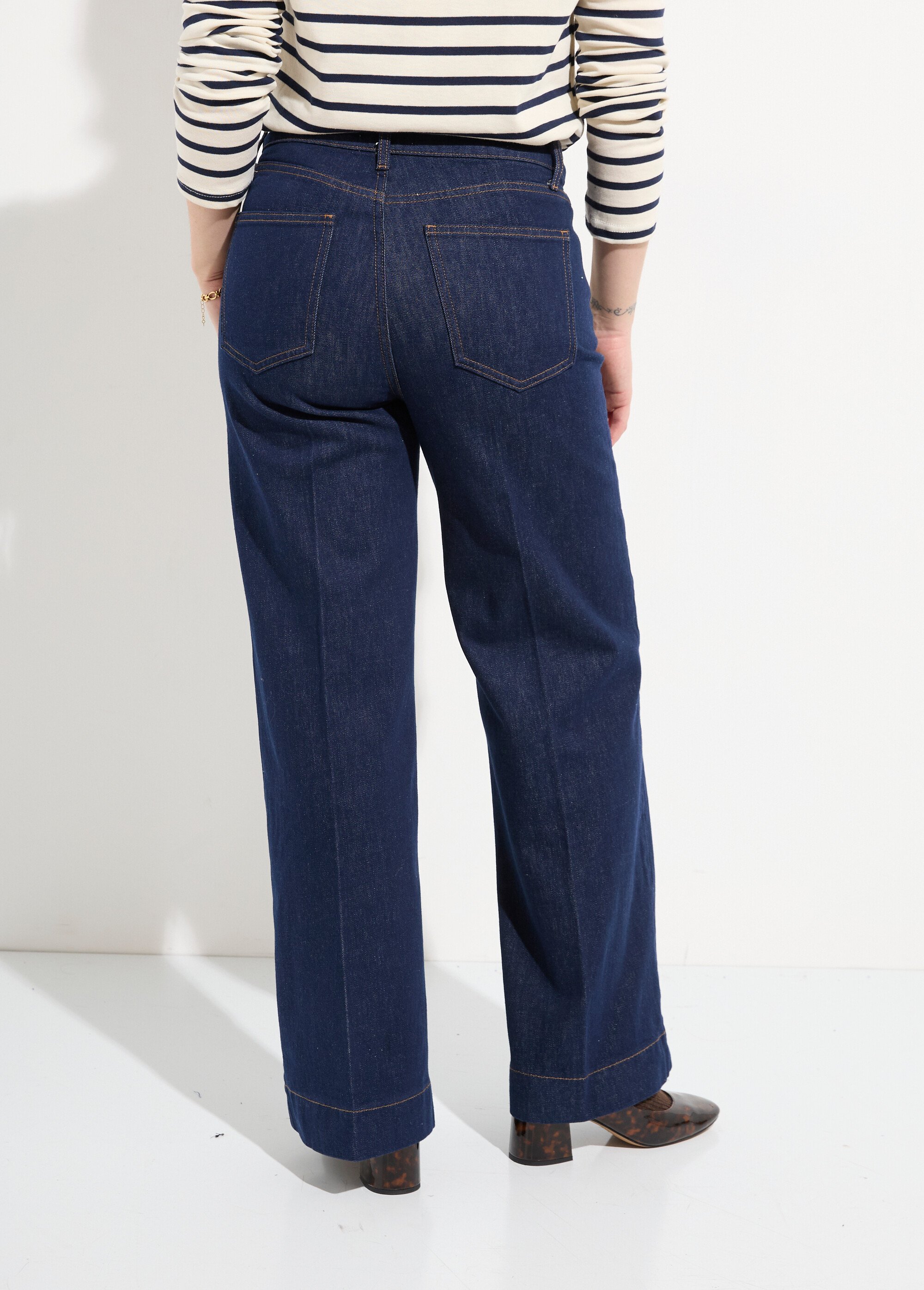 Jean avec pli permanent, spécial PETITE Femme Bleu OR-JD554 DO1