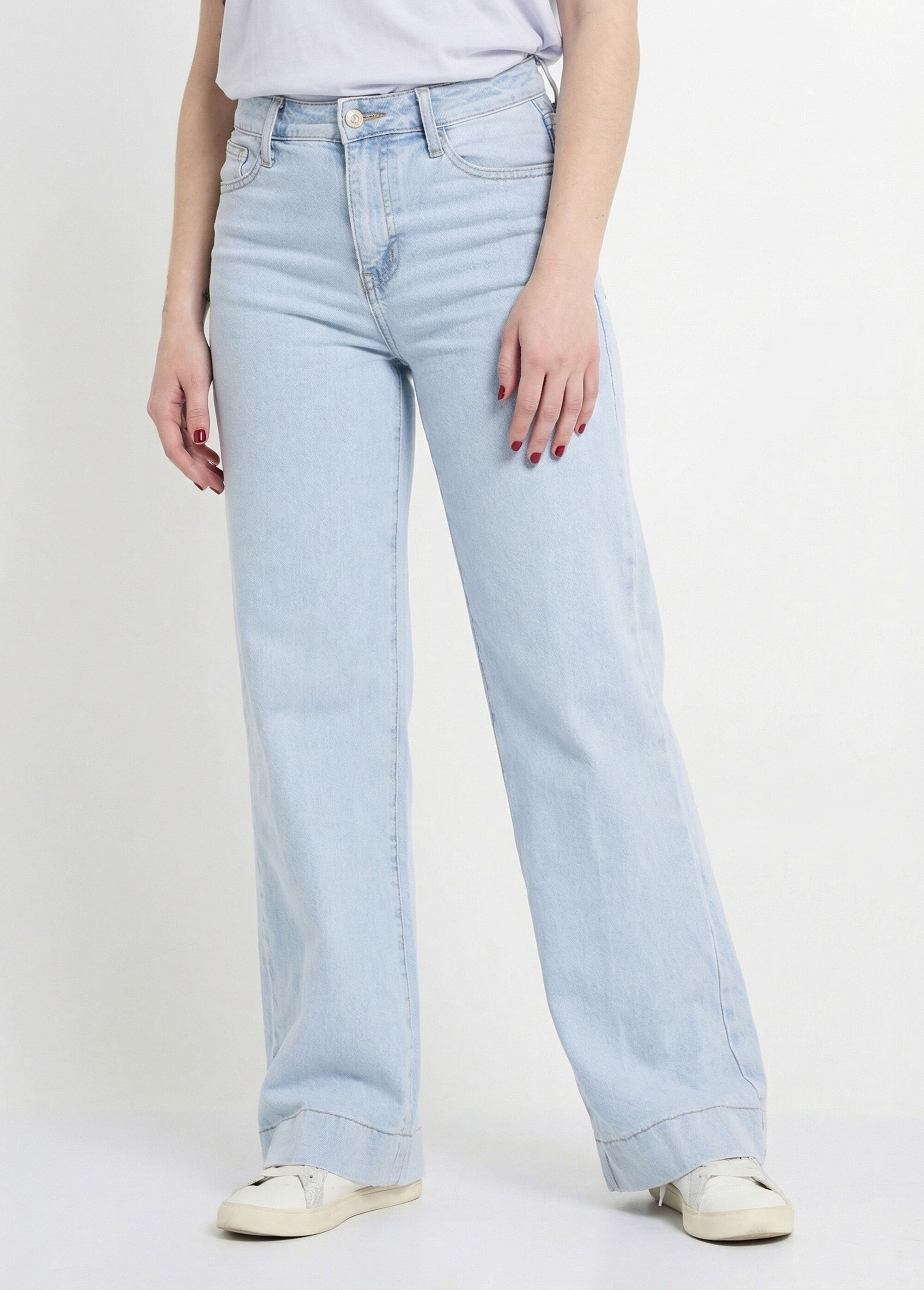 Jean avec pli permanent, spécial PETITE Femme Bleu OR-JD554 FA1