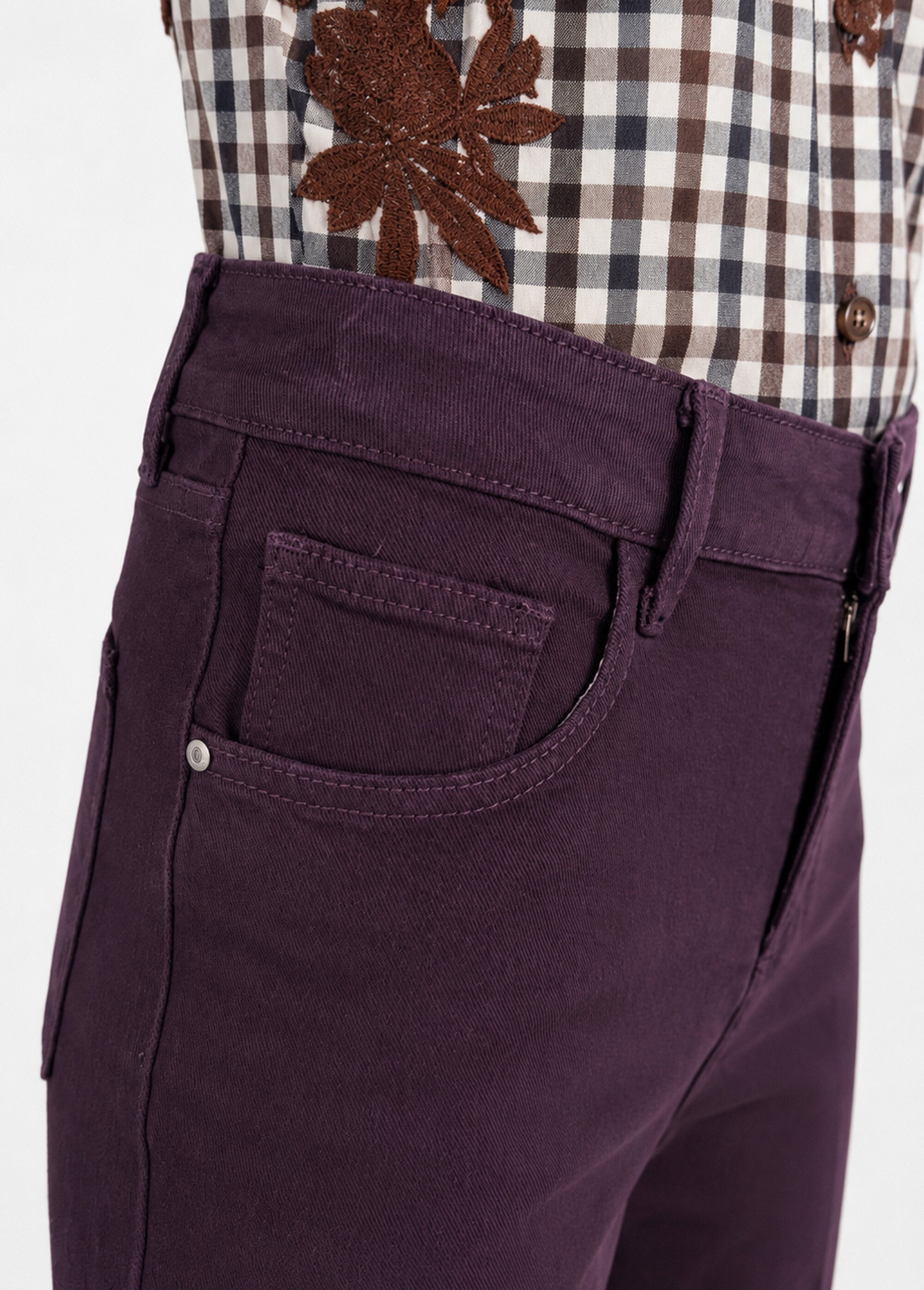 Jean avec pli permanent, spécial PETITE Femme Rouge OR-JD554 DE1