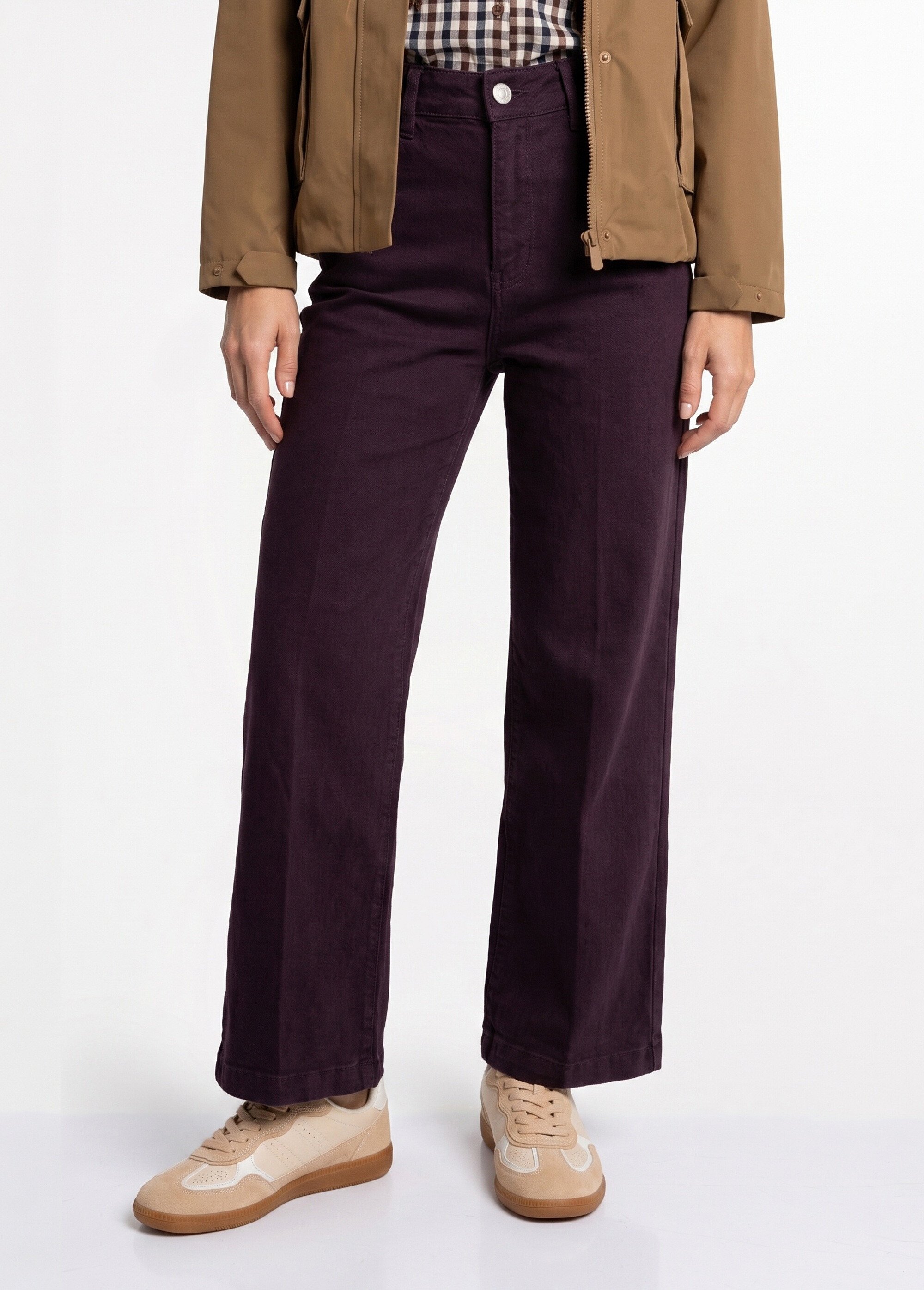 Jean avec pli permanent, spécial PETITE Femme Rouge OR-JD554 FA1