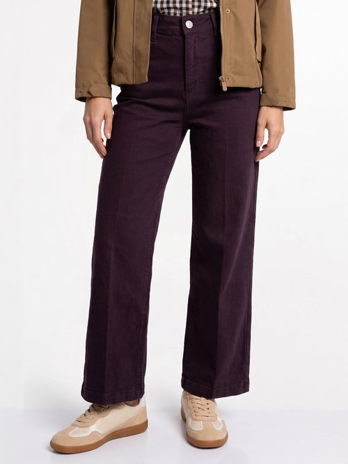 Jean avec pli permanent, spécial PETITE Femme Rouge OR-JD554 FA1