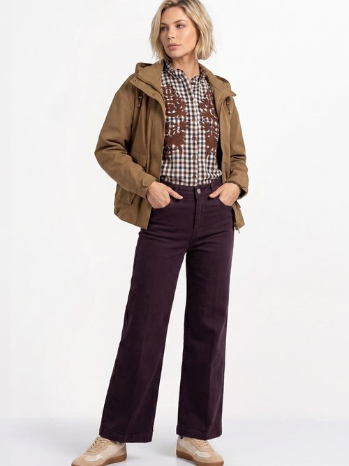Jean avec pli permanent, spécial PETITE Femme Rouge OR-JD554 MV1