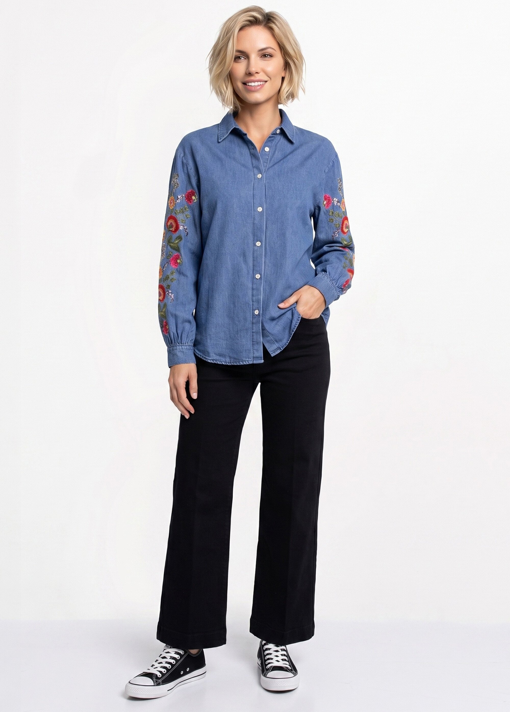 Jean avec pli permanent, spécial PETITE Femme Noir OR-JD554 SI1