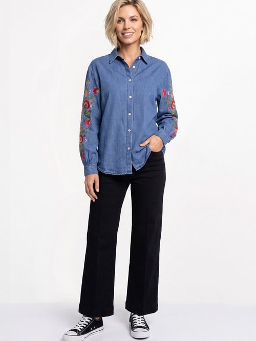 Jean avec pli permanent, spécial PETITE Femme Noir OR-JD554 SI1