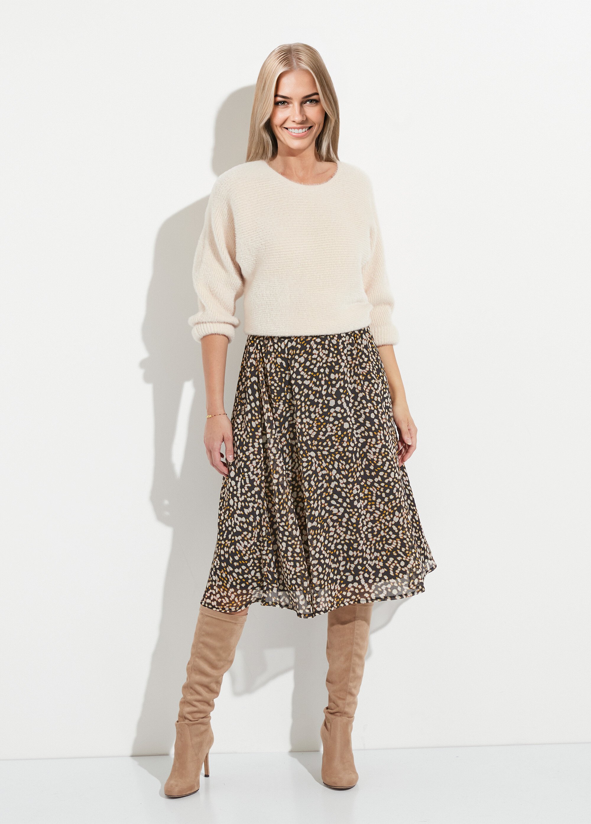 Jupe Crayon Femme Taille 38 - Noir à Fines Rayures Blanches, En Polyamide Doublé - Occasion Très Bon état