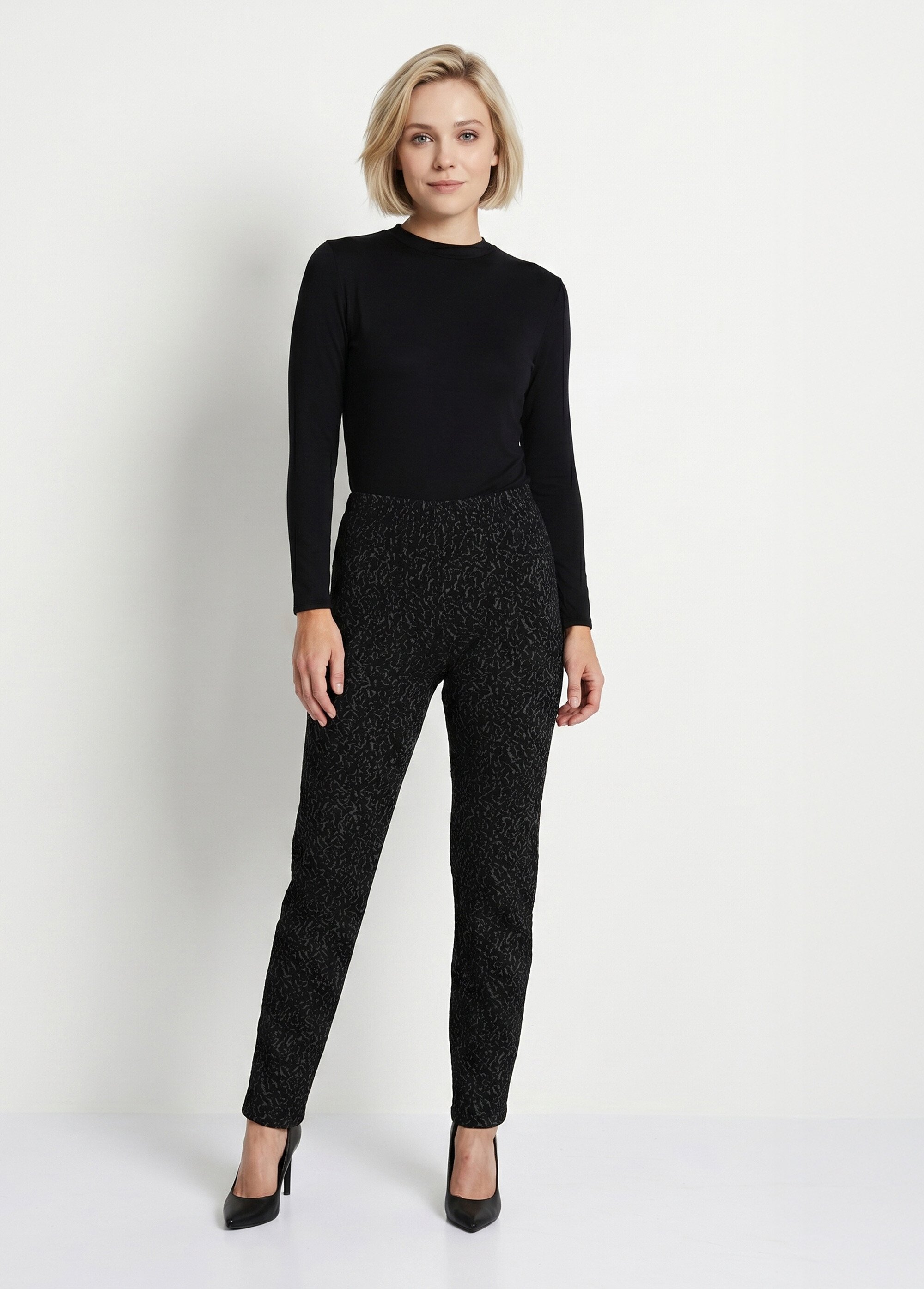 Legging taille élastiquée extensible uni ou bicolore Femme Gris NADAL SI1