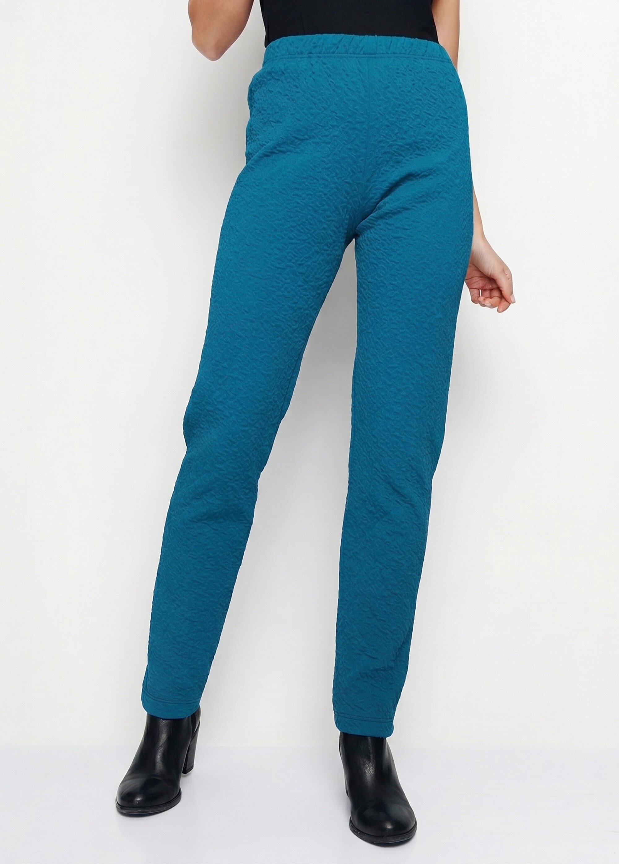 Legging taille élastiquée extensible uni ou bicolore Femme Vert NADAL FA1