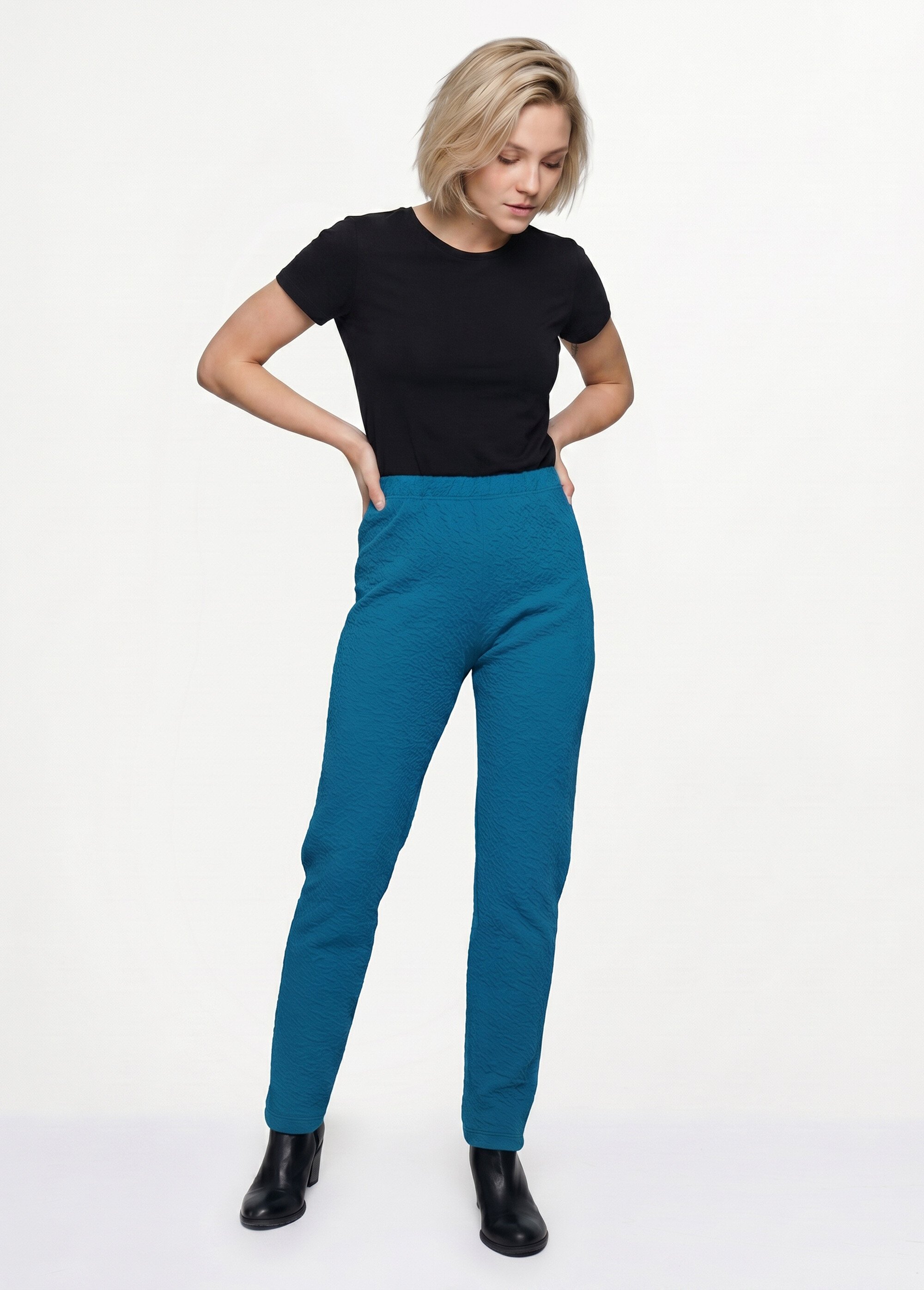 Legging taille élastiquée extensible uni ou bicolore Femme Vert NADAL SI1