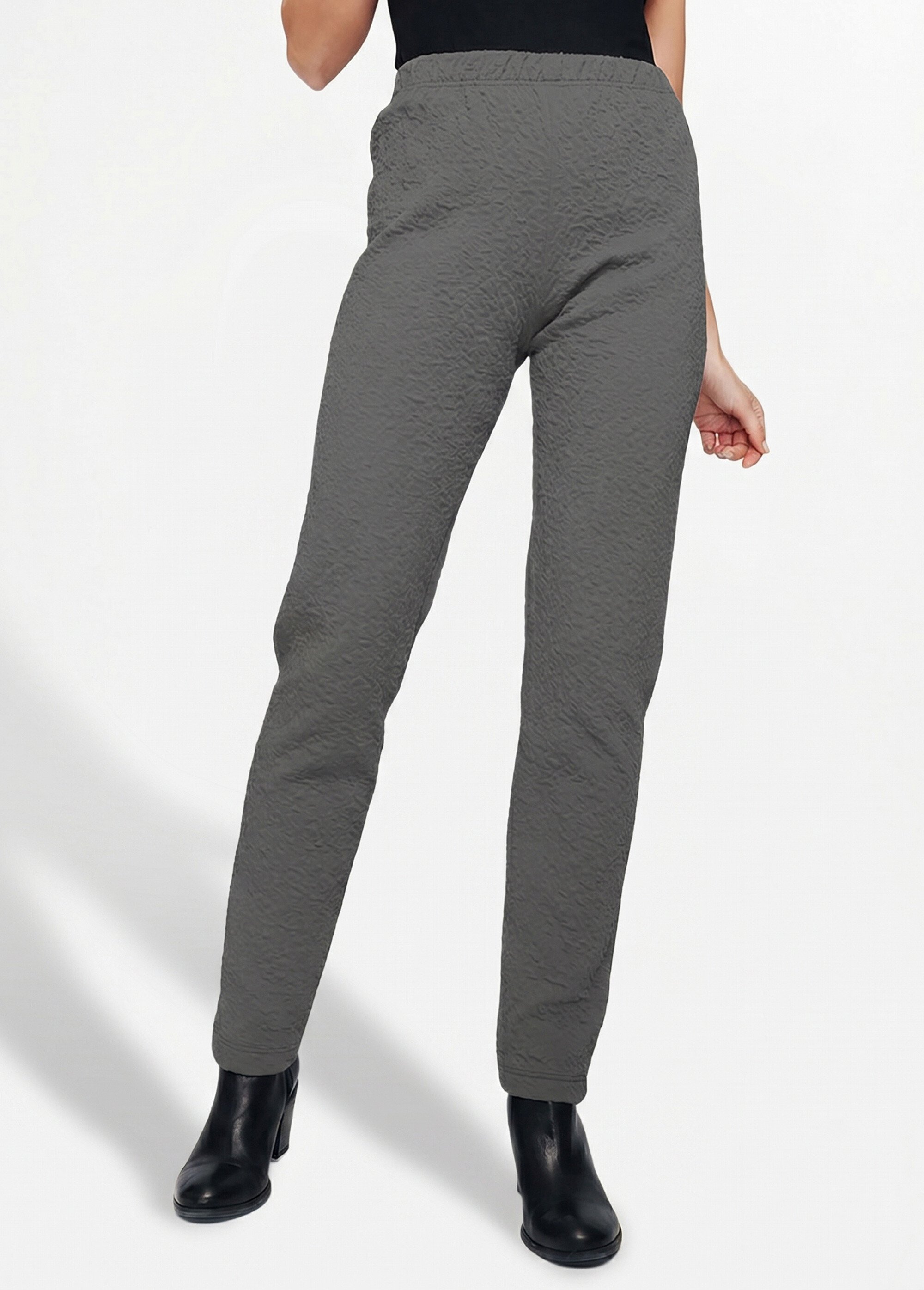 Legging taille élastiquée extensible uni ou bicolore Femme Gris NADAL FA1