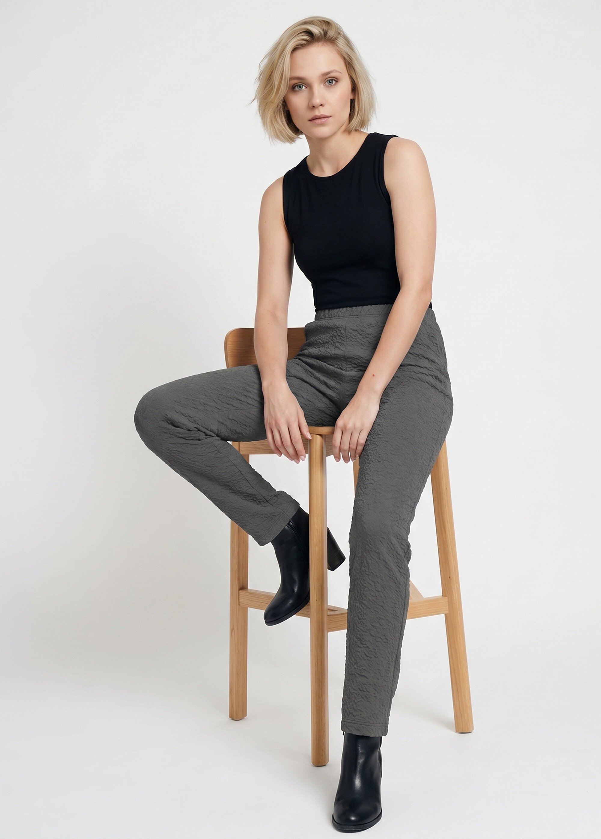 Legging taille élastiquée extensible uni ou bicolore