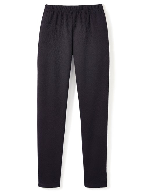Legging taille élastiquée extensible uni ou bicolore Femme Noir NADAL AP1