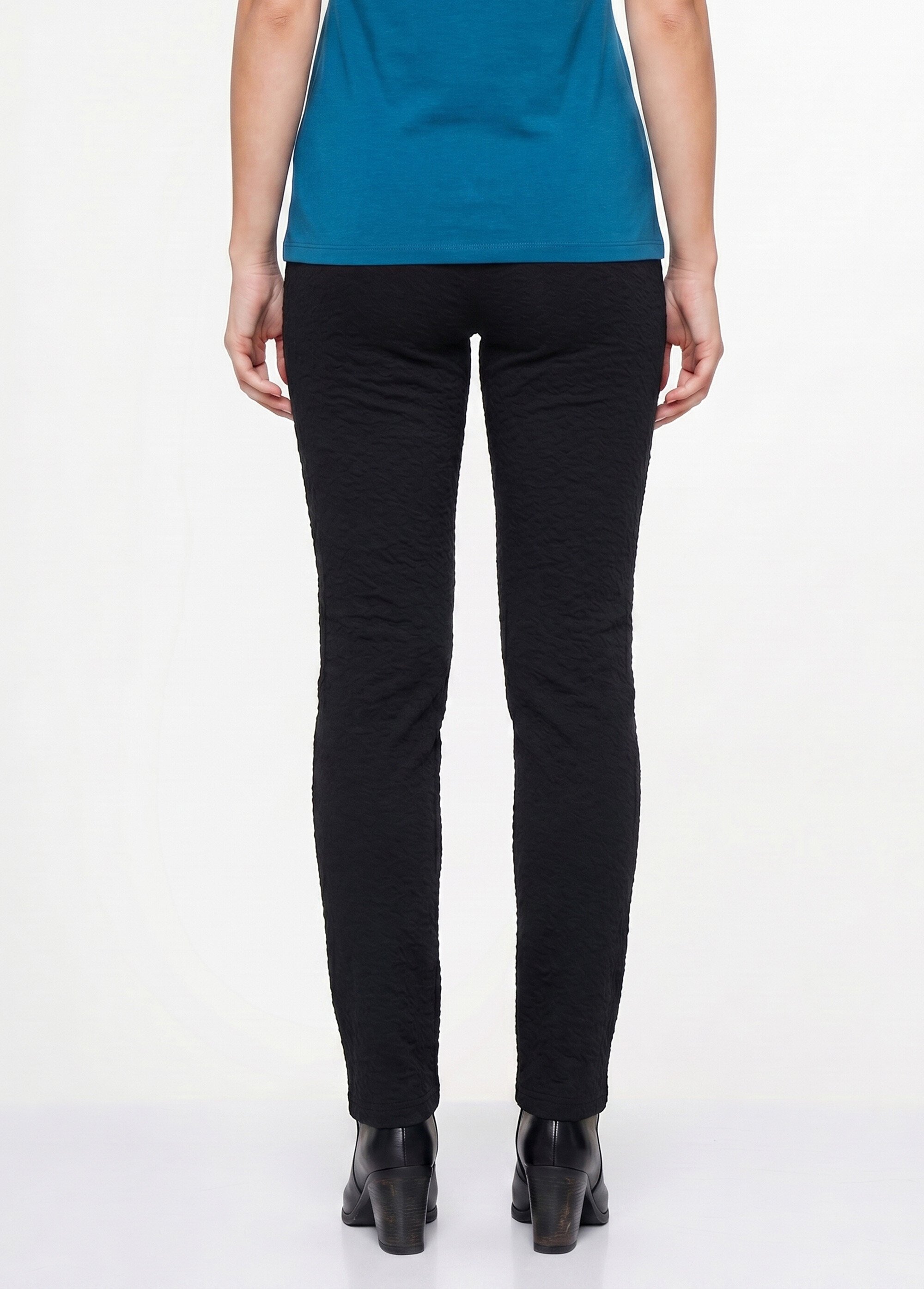 Legging taille élastiquée extensible uni ou bicolore Femme Noir NADAL DO1