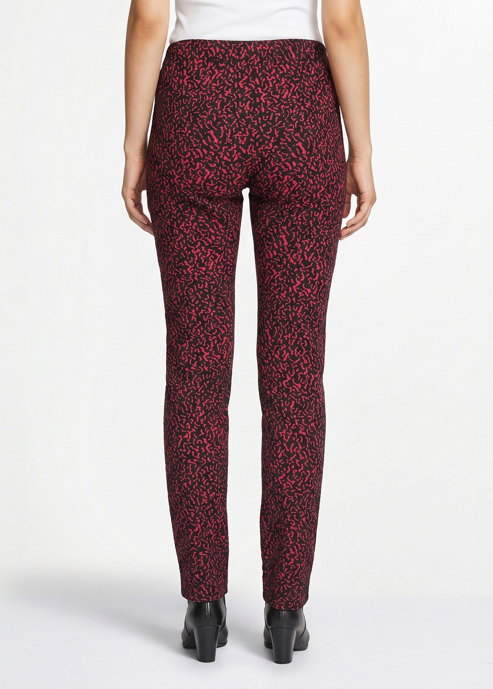 Legging taille élastiquée extensible uni ou bicolore Femme Rouge NADAL DO1