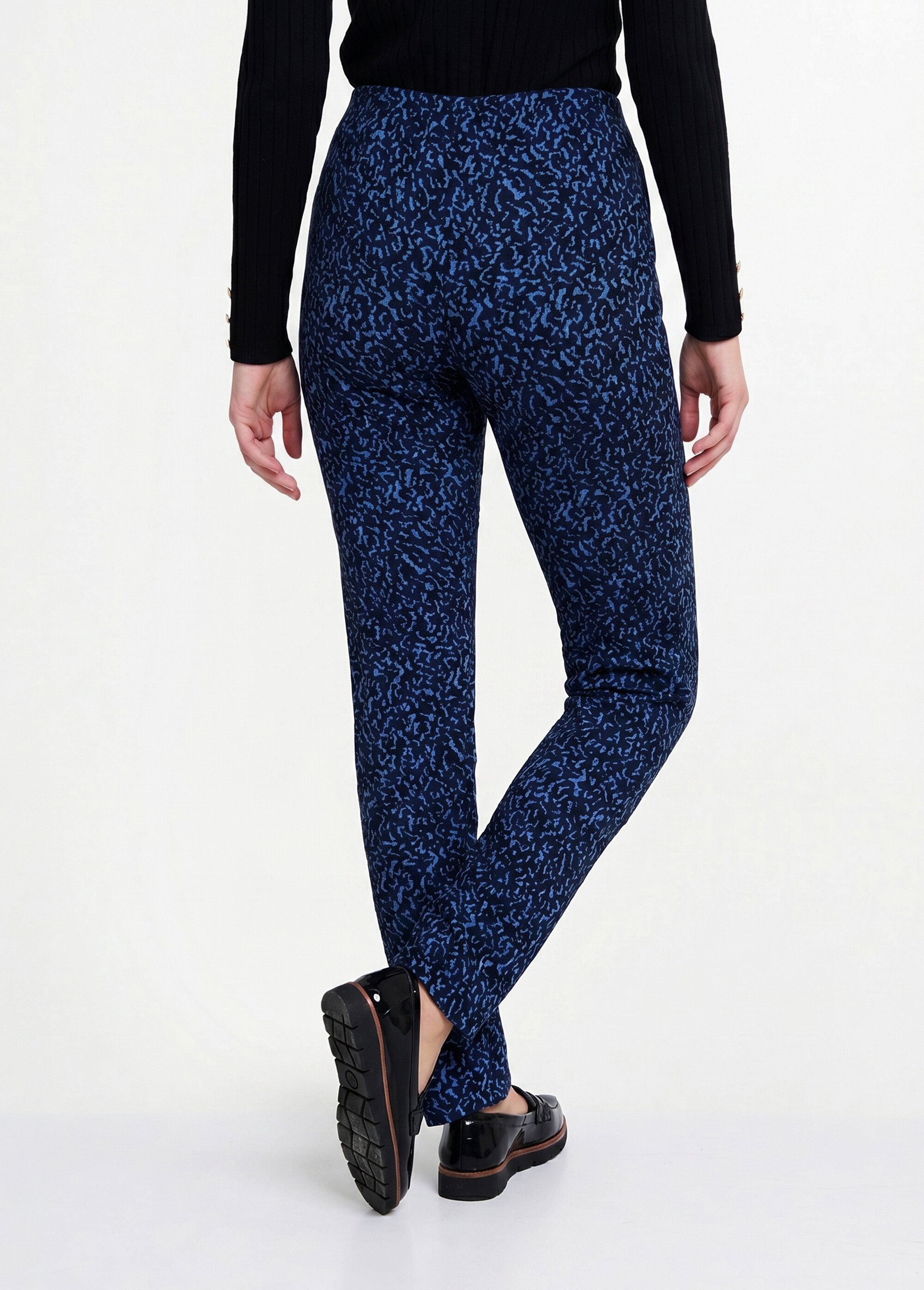 Legging taille élastiquée extensible uni ou bicolore Femme BLEU ET INDIGO NADAL DO1