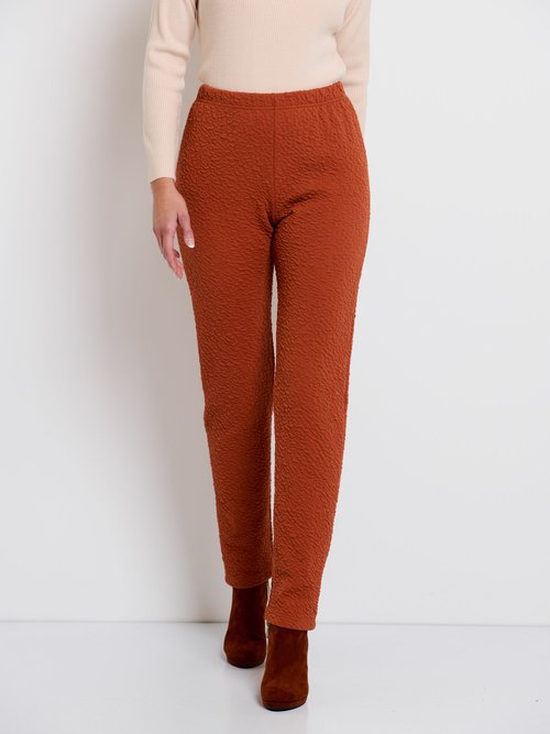 Legging taille élastiquée extensible uni ou bicolore Femme UNI BRIQUE NADAL FA2