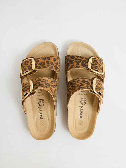 Mules ergonomiques compensées cuir à boucles Femme Beige OHIO OV1