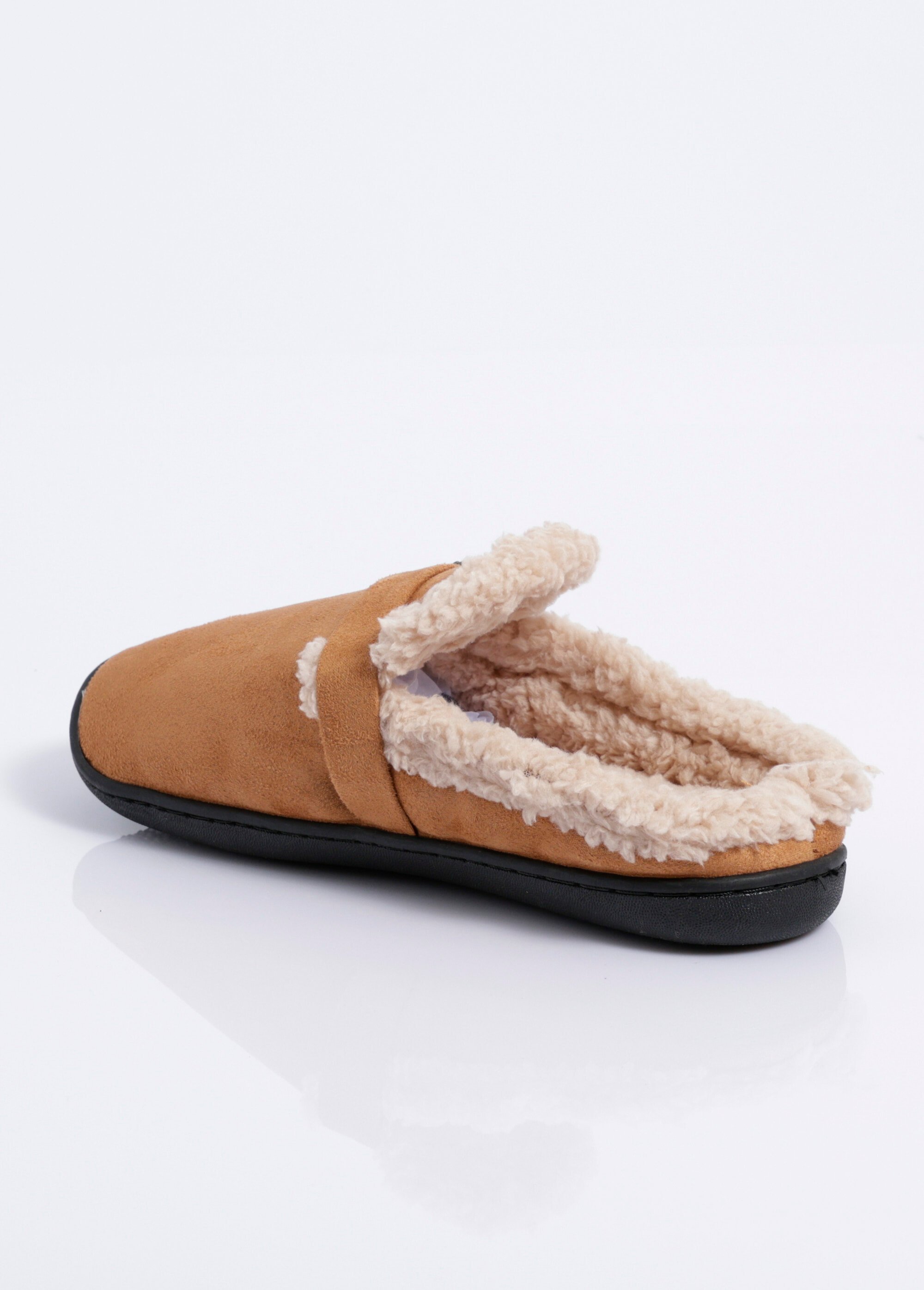 Mules suédine fourrées, antidérapantes