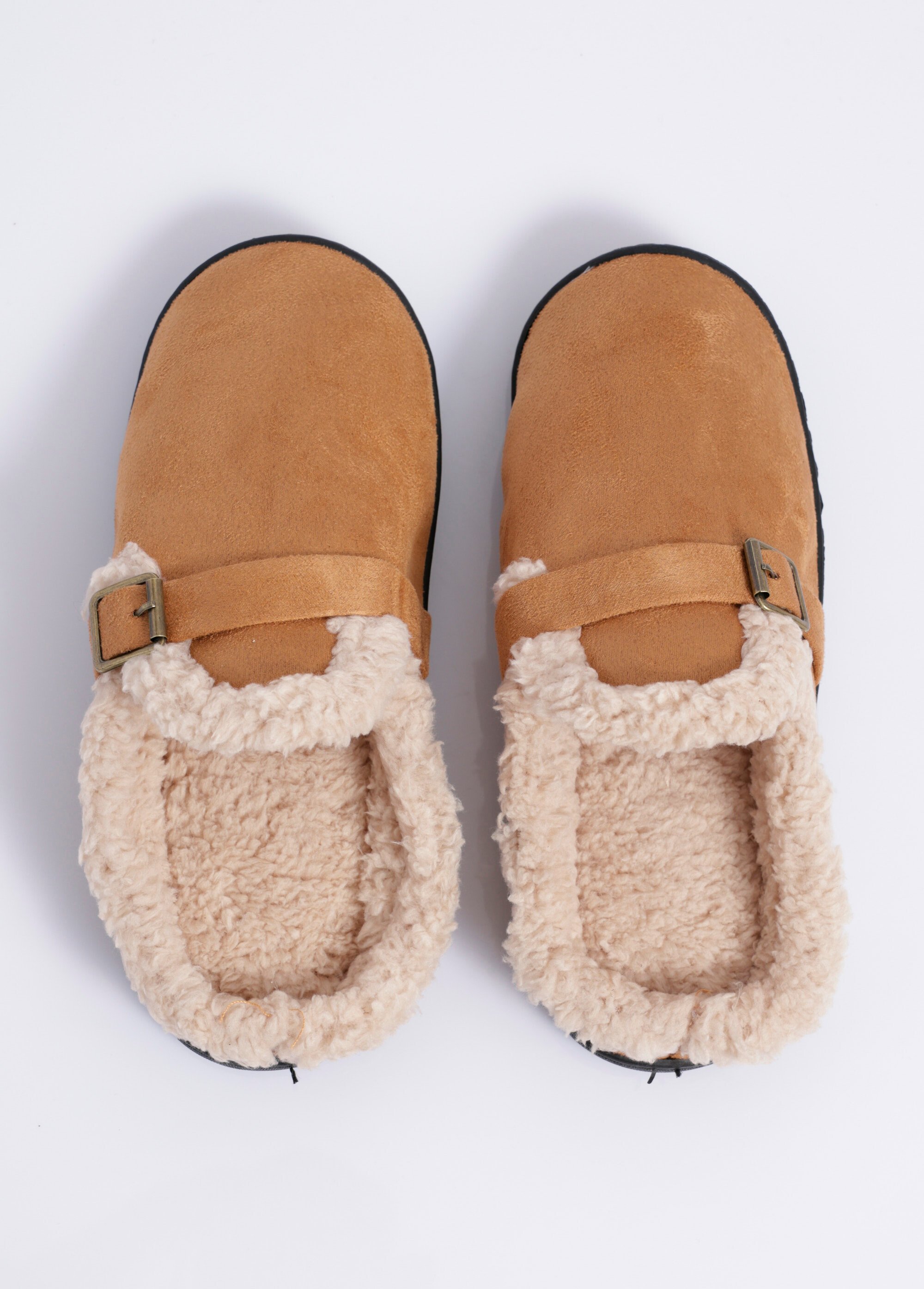 Mules suédine fourrées, antidérapantes Homme Marron JANYL-409 OV1