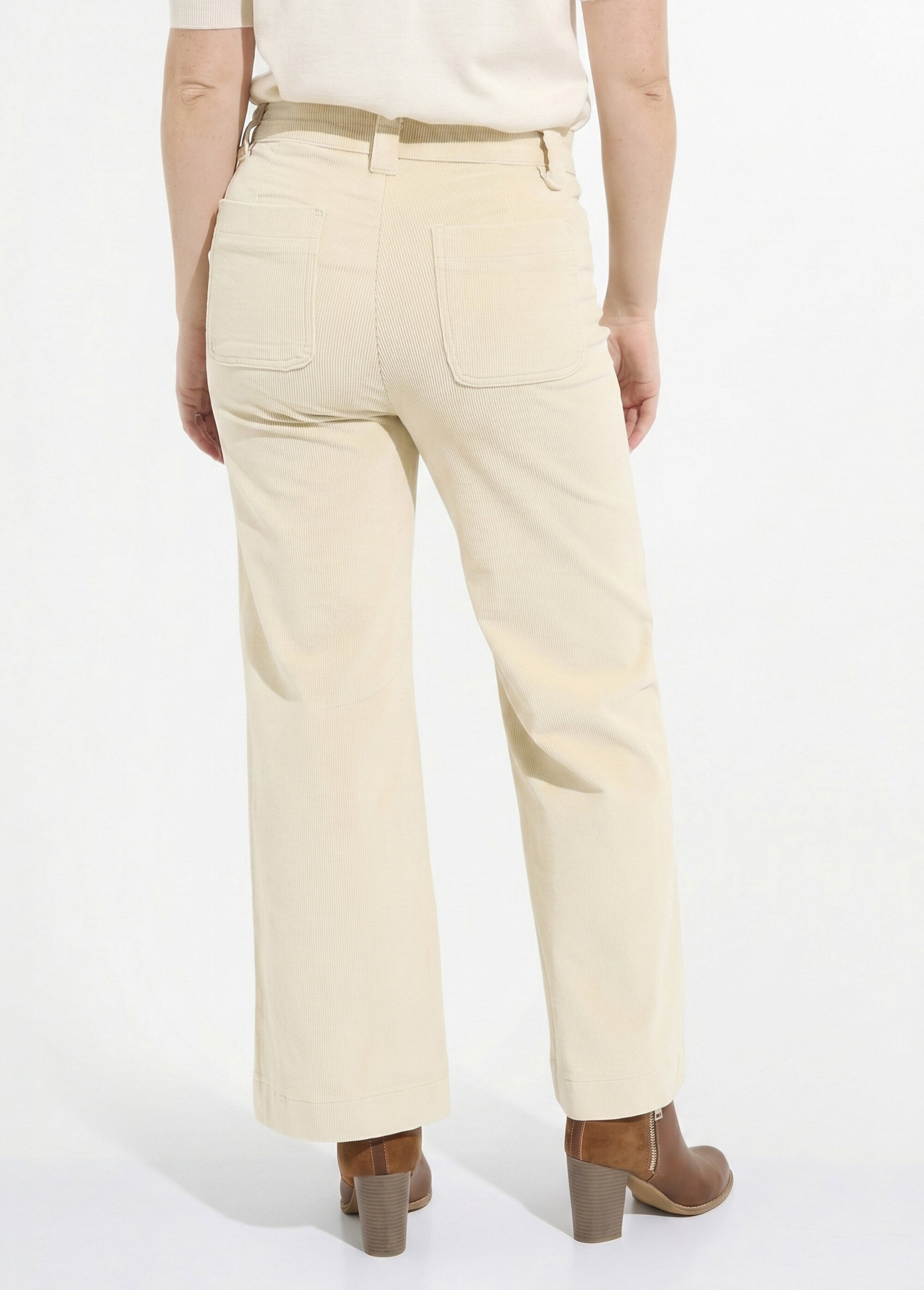 Pantalon large en velours avec poches