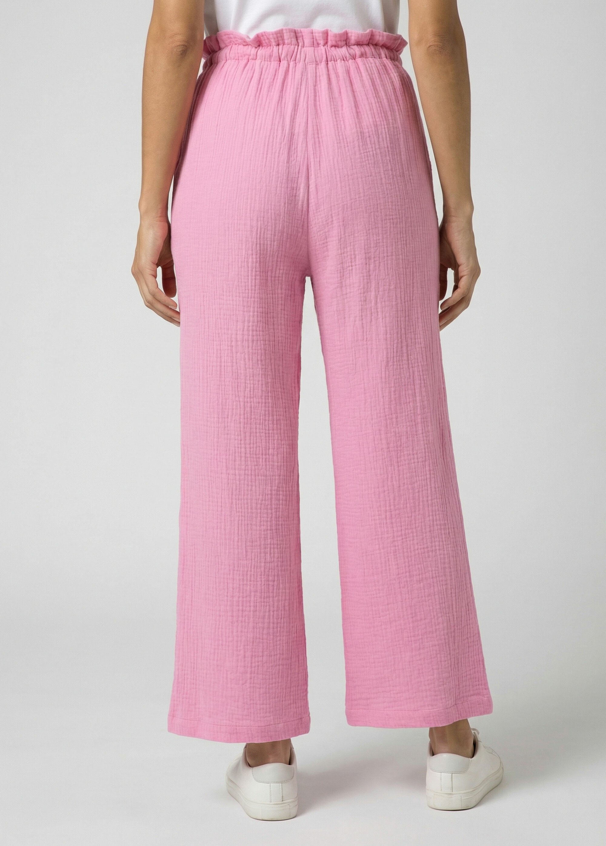 Pantalon large tendance, gaze de coton
