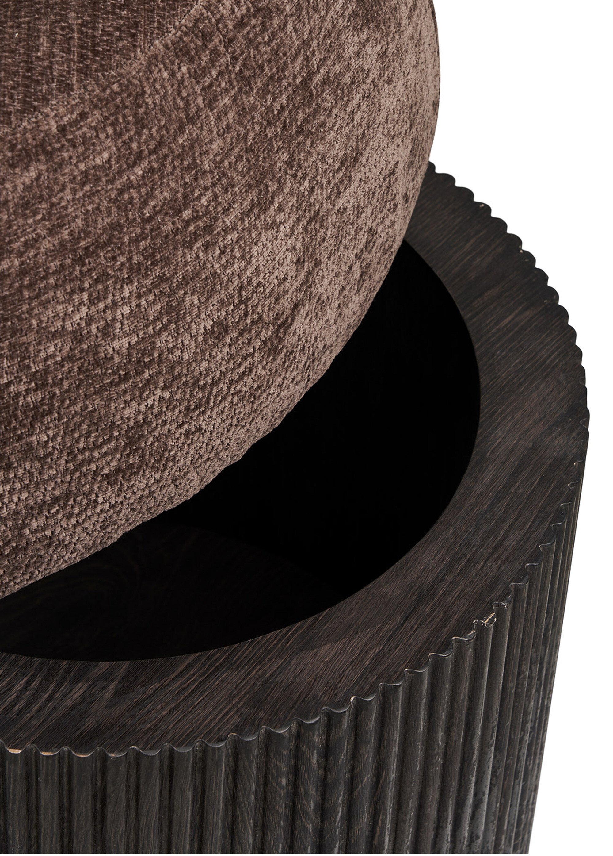 Pouf de rangement bimatière CHRISTCHURCH BRUN FONCE HN-1501094 DE3