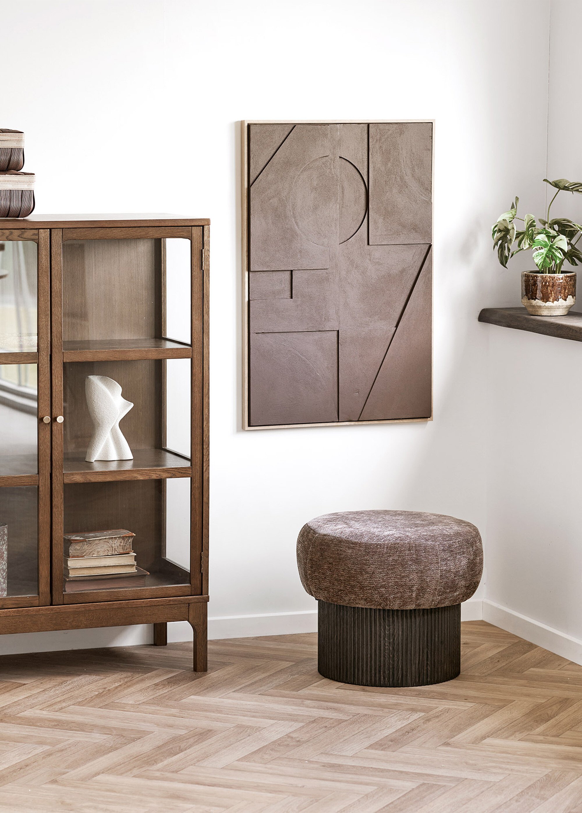 Pouf de rangement bimatière CHRISTCHURCH BRUN FONCE HN-1501094 SI1