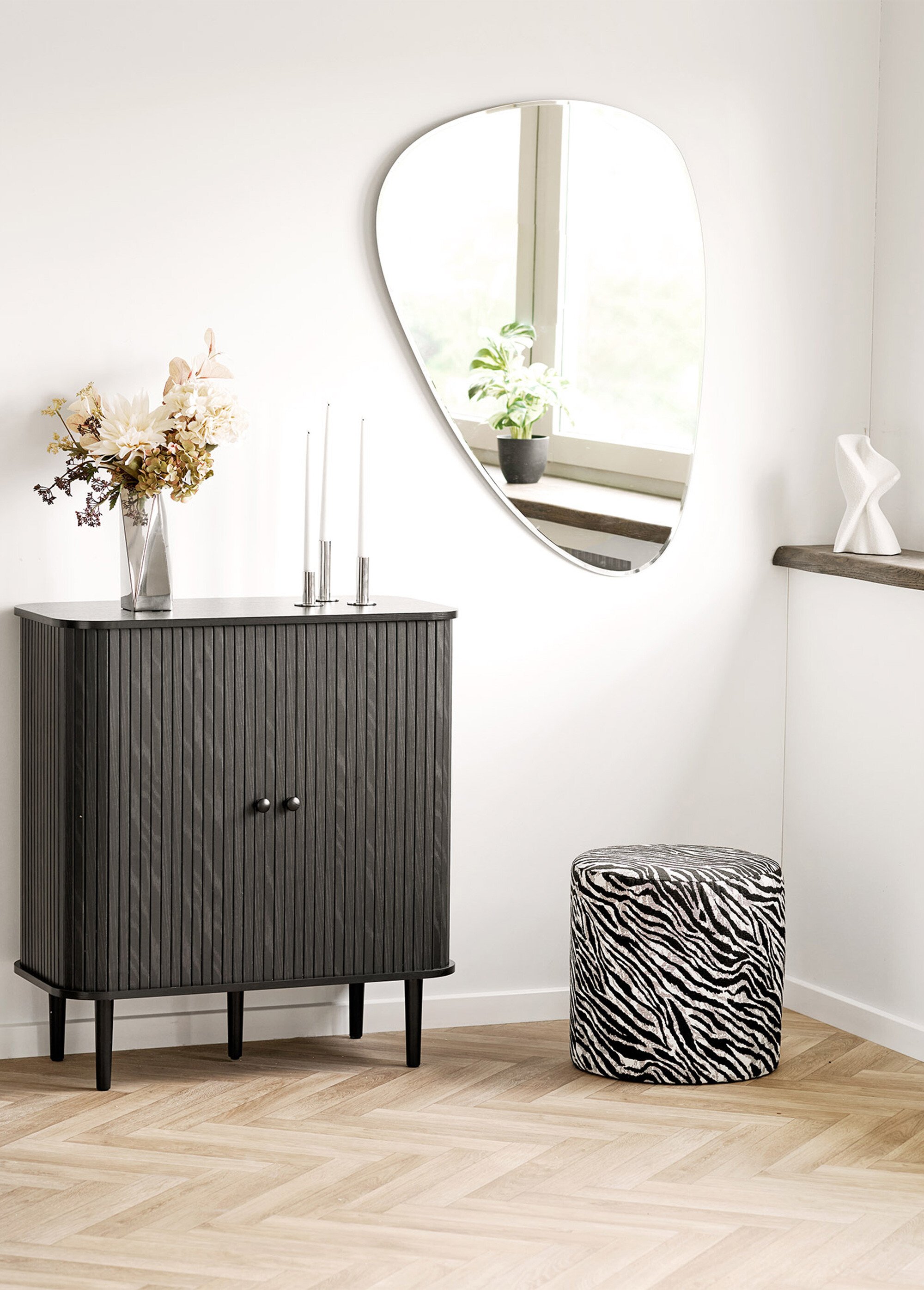 Pouf jacquard imprimé zèbre KIMBERLEY NOIR HN-1501093 SI1