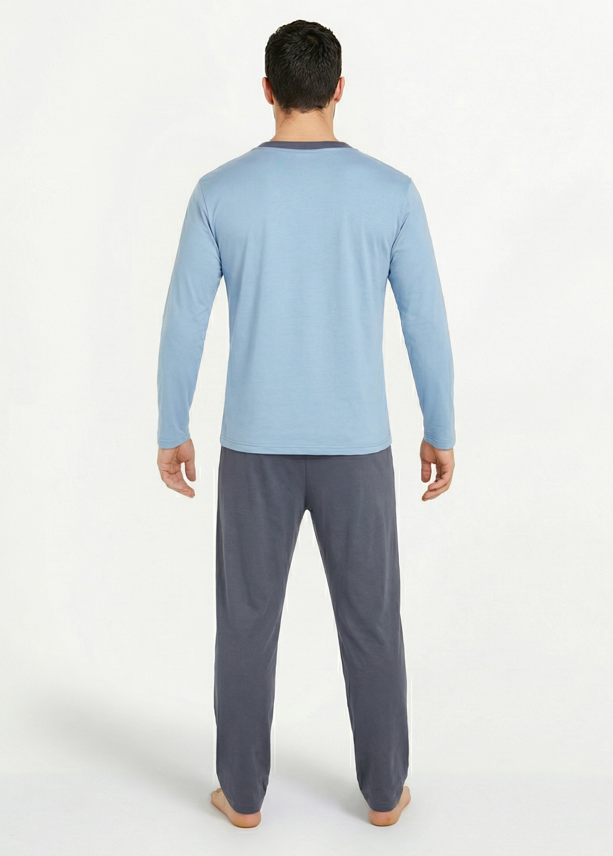 Pyjama coton bicolore Homme Bleu IGORA DO1