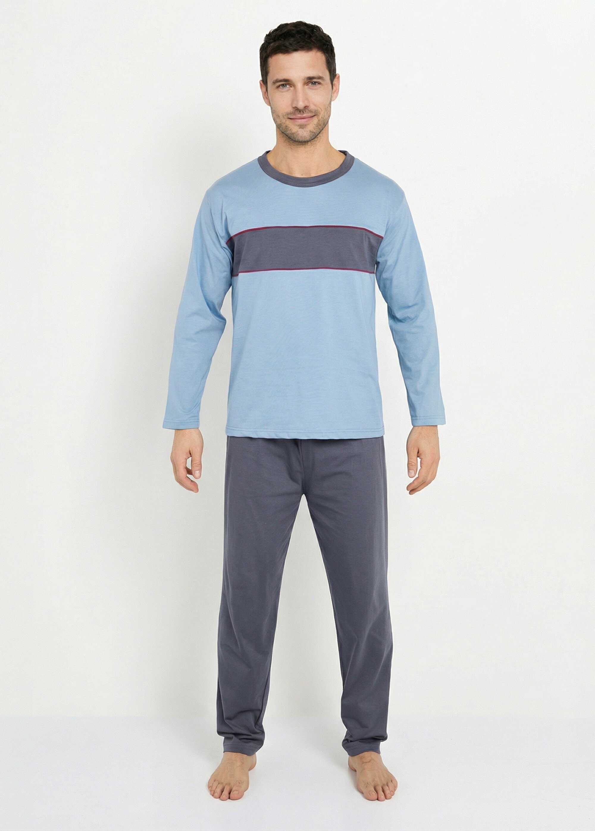 Pyjama coton bicolore Homme Bleu IGORA FA1