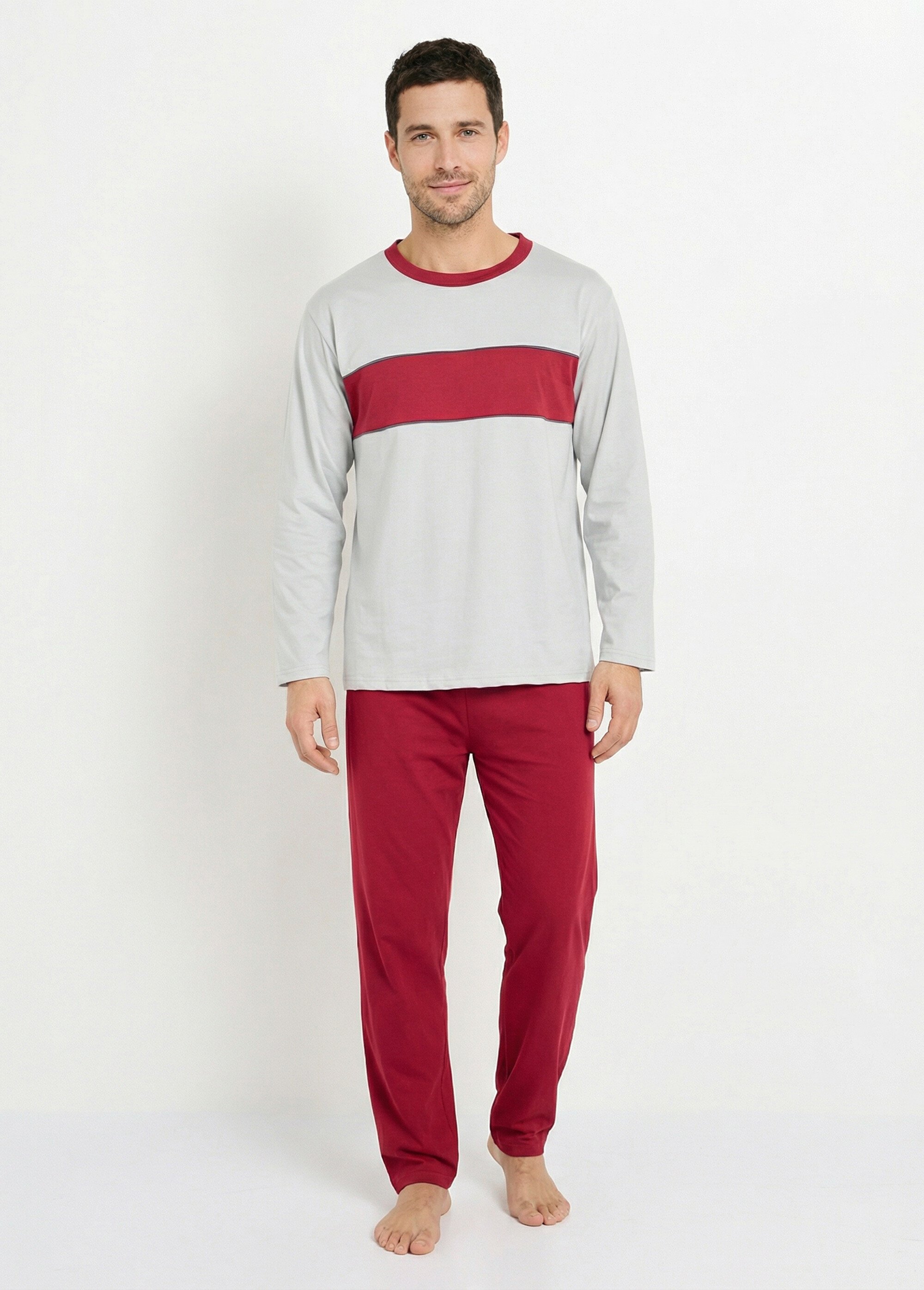 Pyjama coton bicolore Homme Rouge IGORA FA1