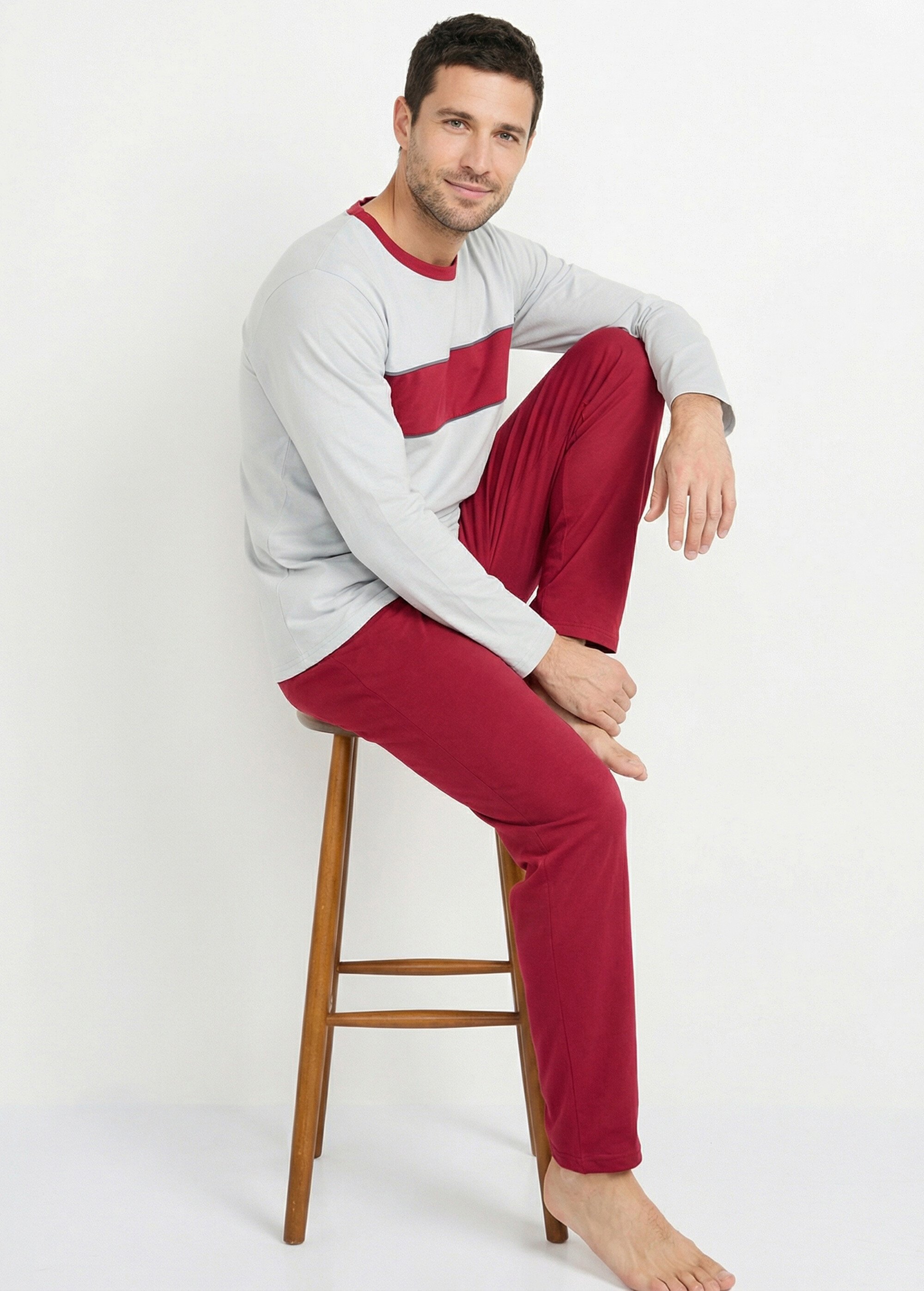 Pyjama coton bicolore Homme Rouge IGORA MV1