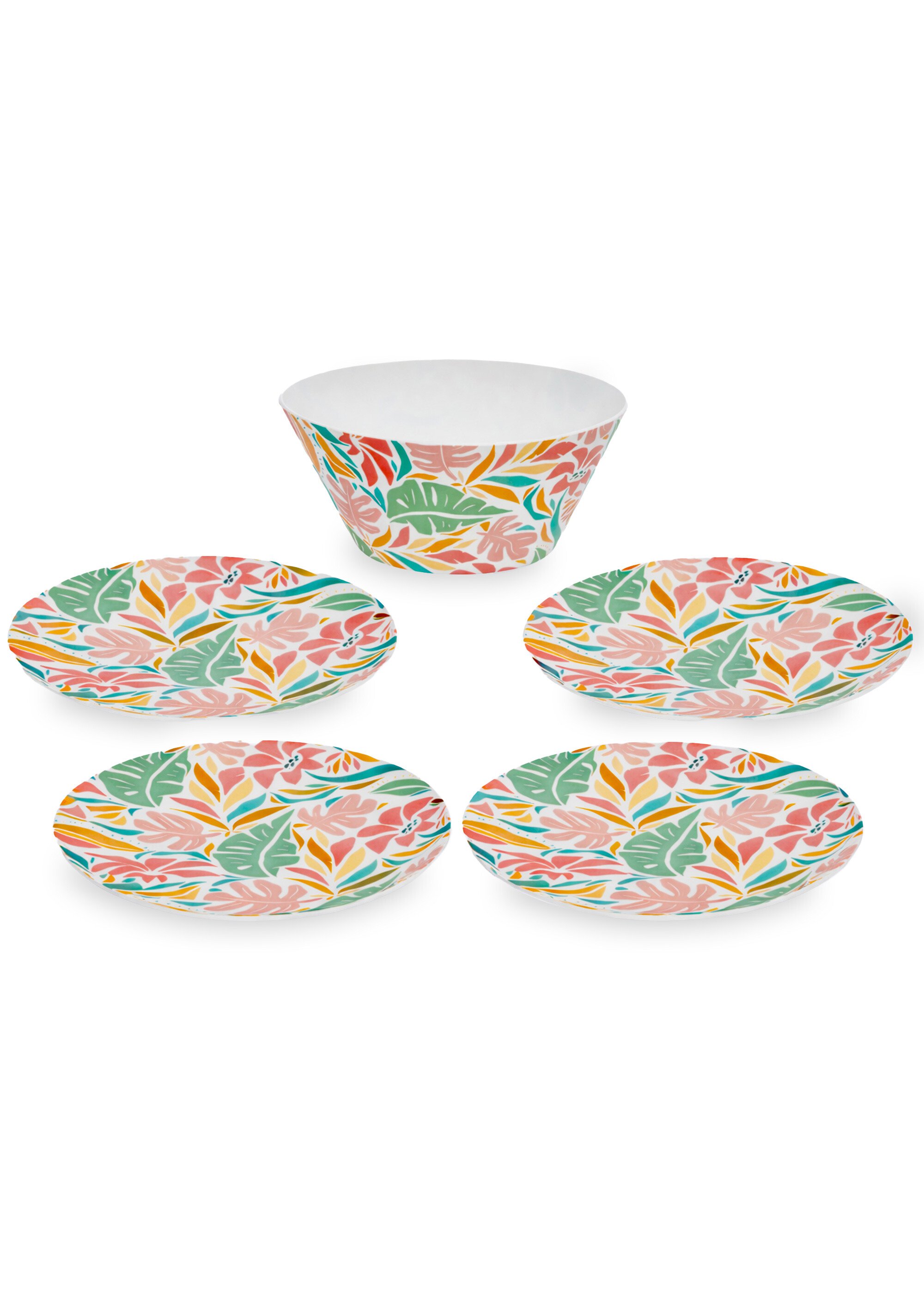 Set mélaminé Saladier + 4 assiettes MULTICOLORE JJA-EDENLOT1 FA1