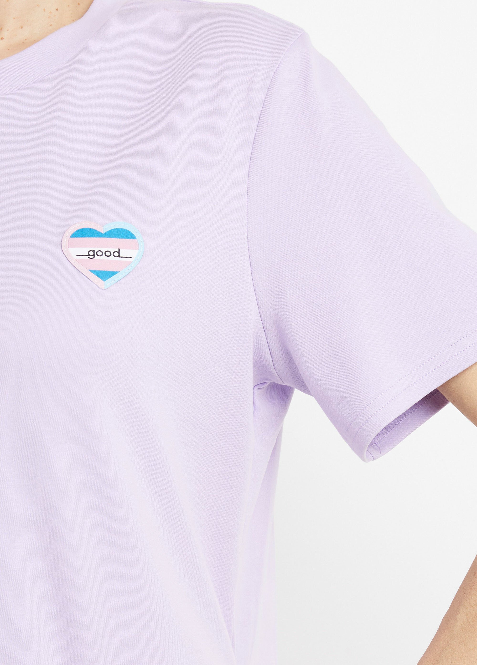 T-shirt manches courtes patch cœur Good Femme Violet PNL-SK13387 DE1