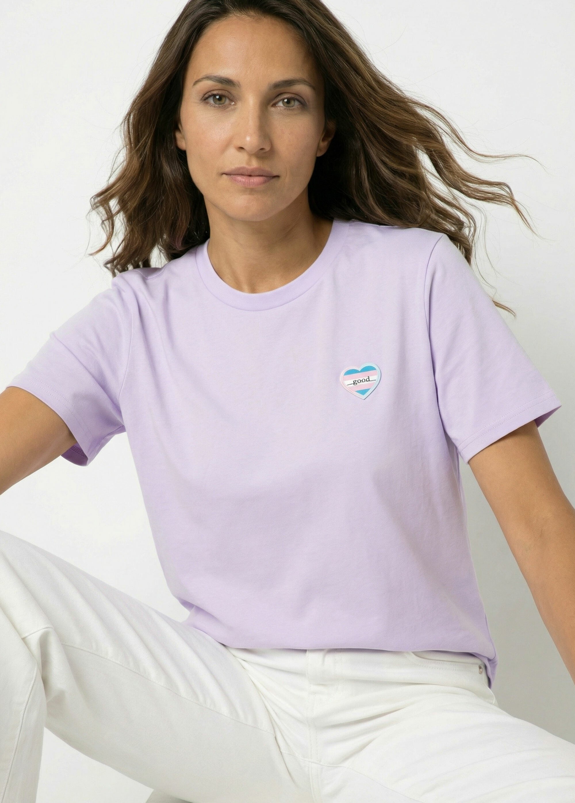 T-shirt manches courtes patch cœur Good