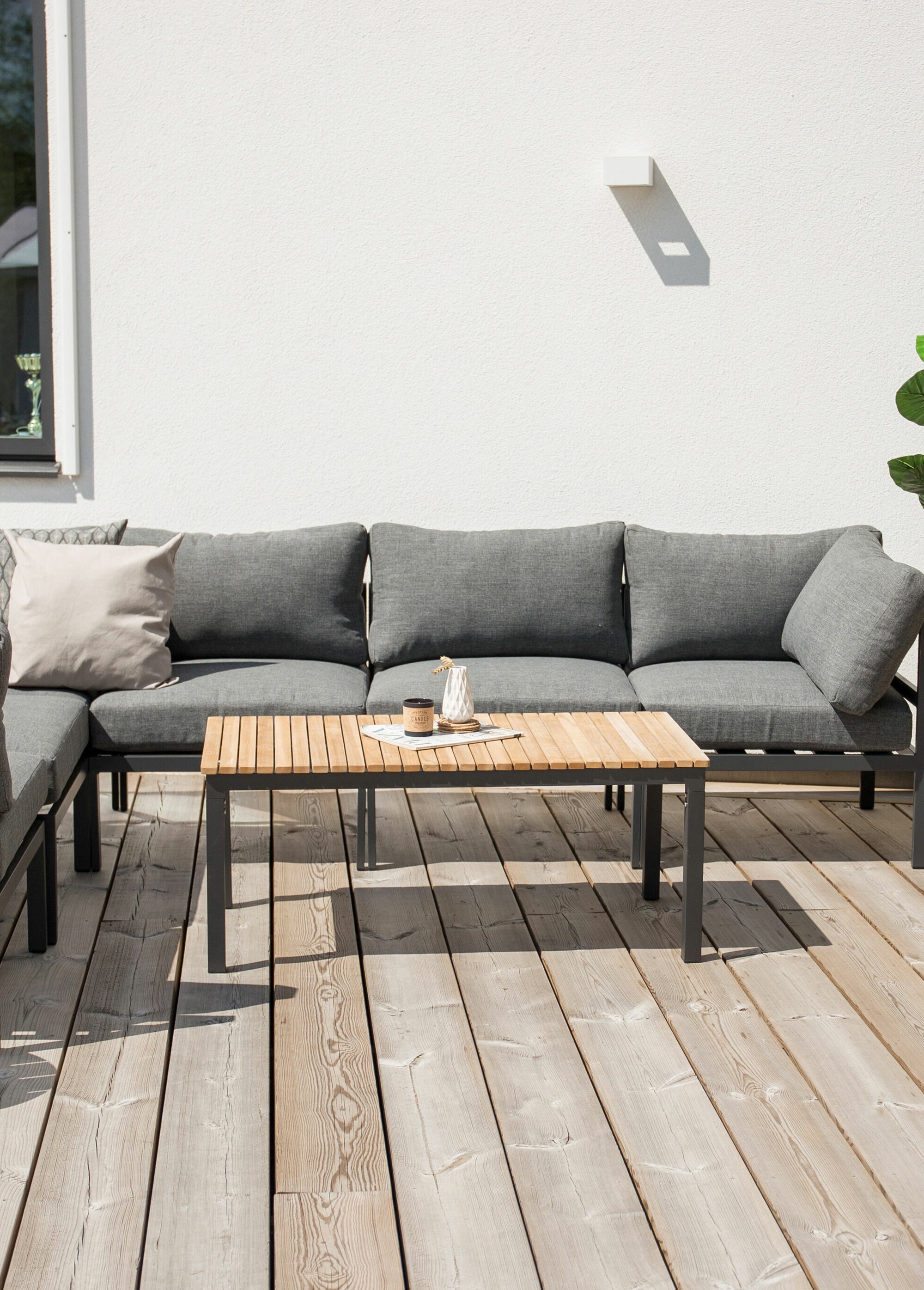 Table basse d'extérieur aluminium / teck NOIR VEN-9299-408 SI1