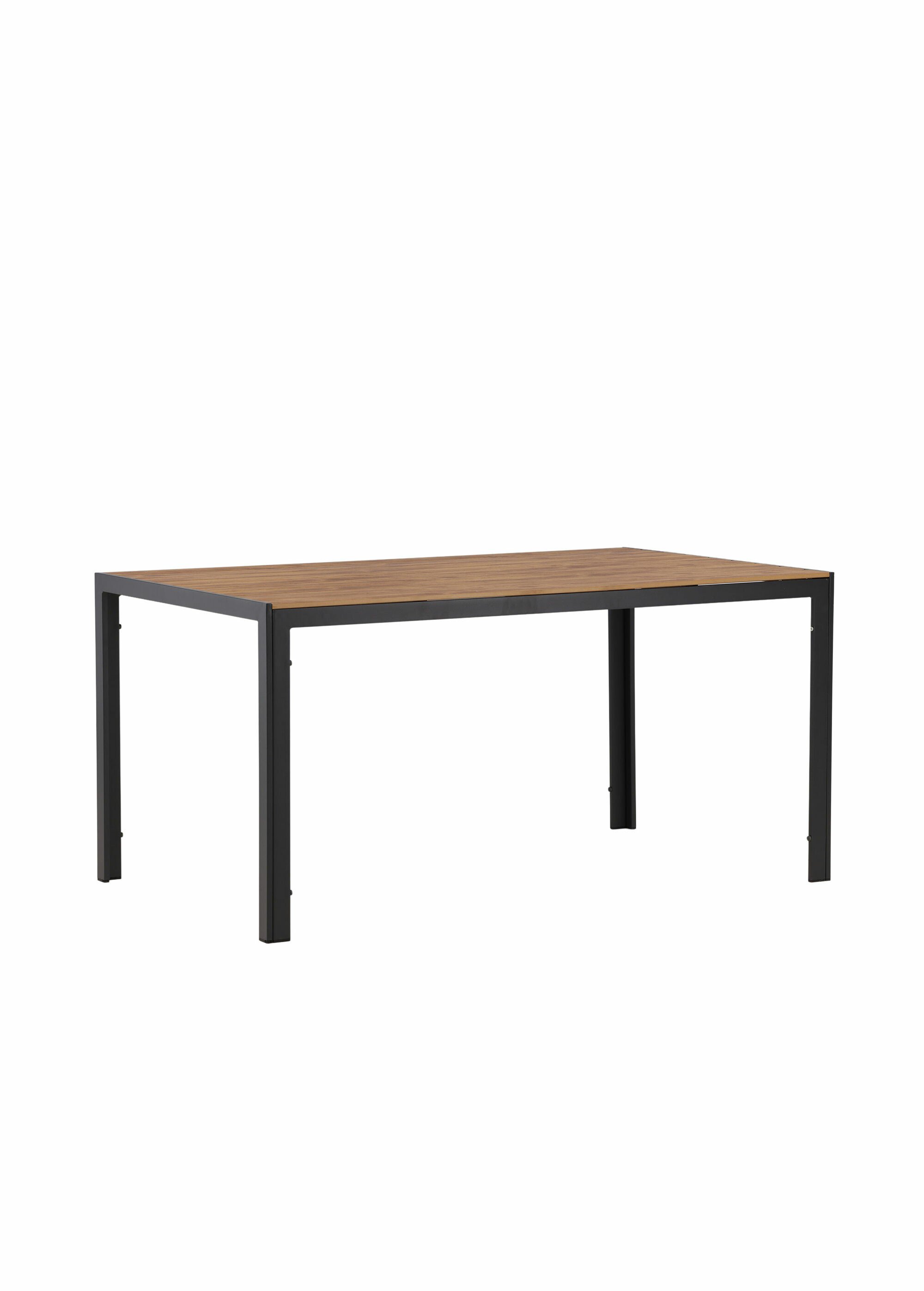 Table de jardin aluminium, dessus bois