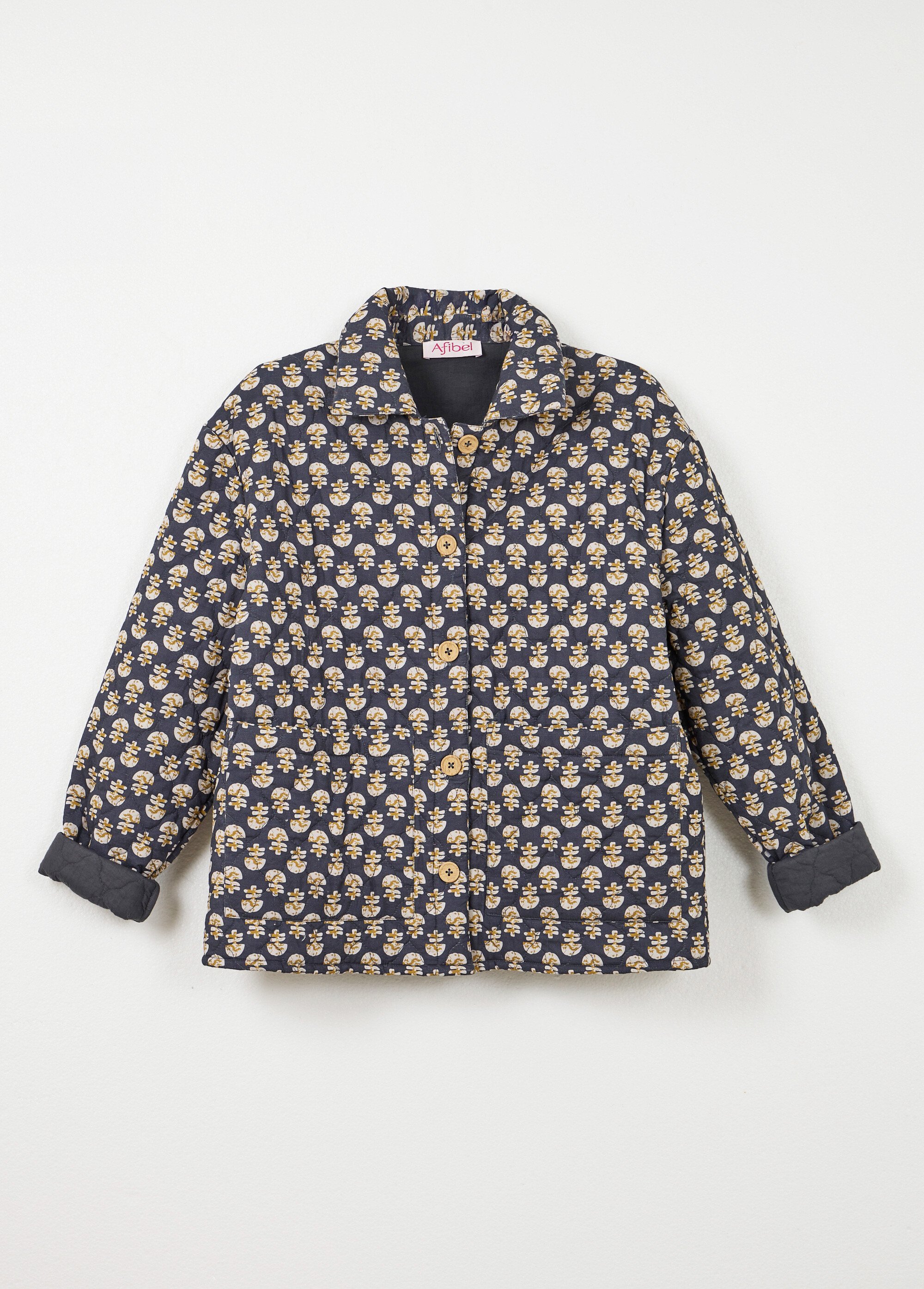 Veste boutonnée matelassée imprimée Femme Gris TEREZA AP1
