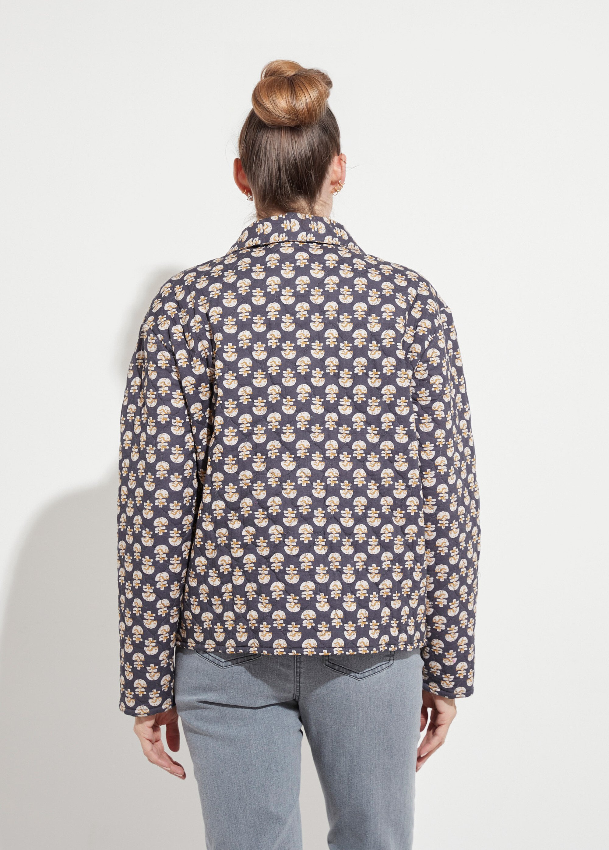 Veste boutonnée matelassée imprimée Femme Gris TEREZA DO1