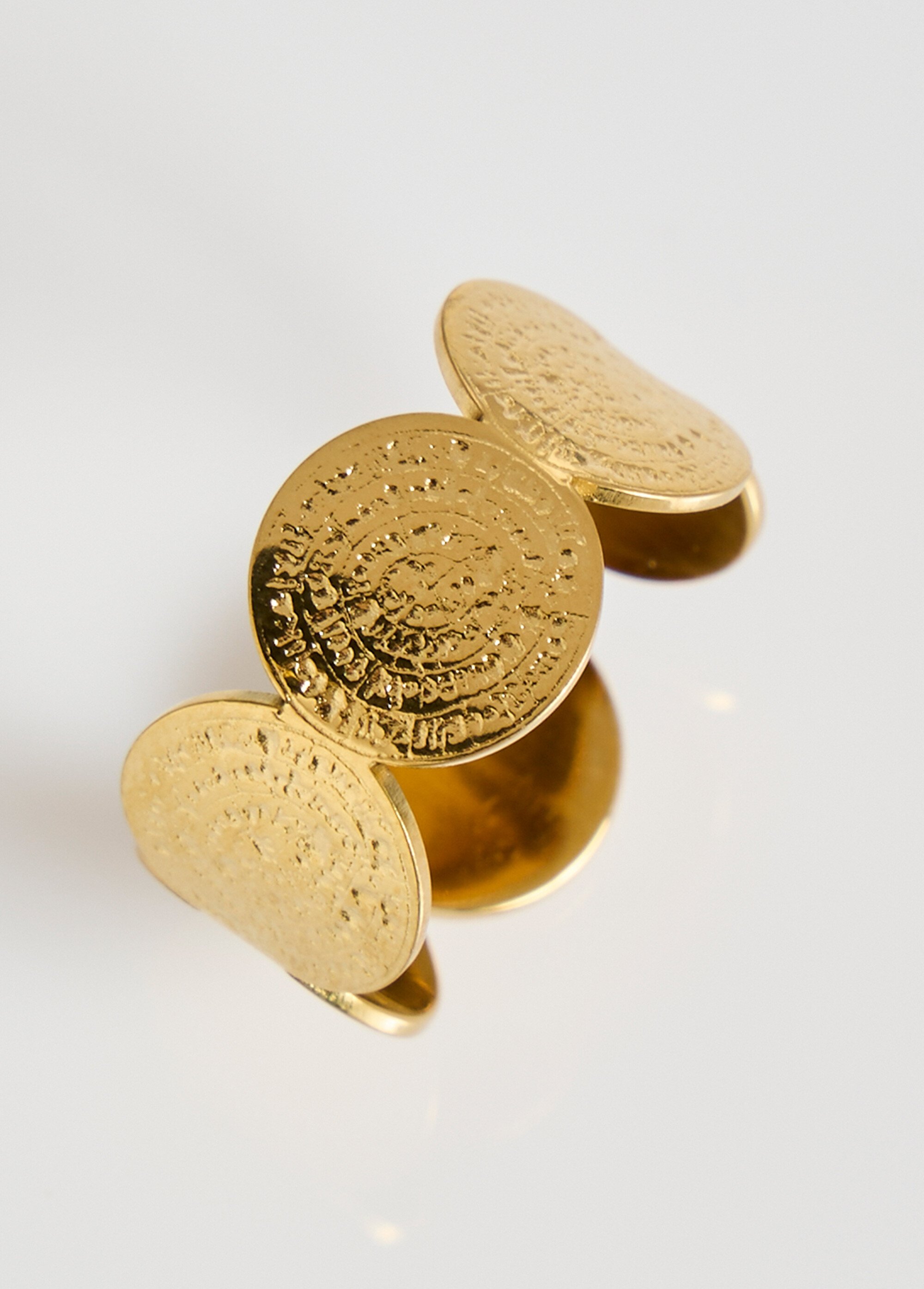 Bague acier inox avec motifs martelés