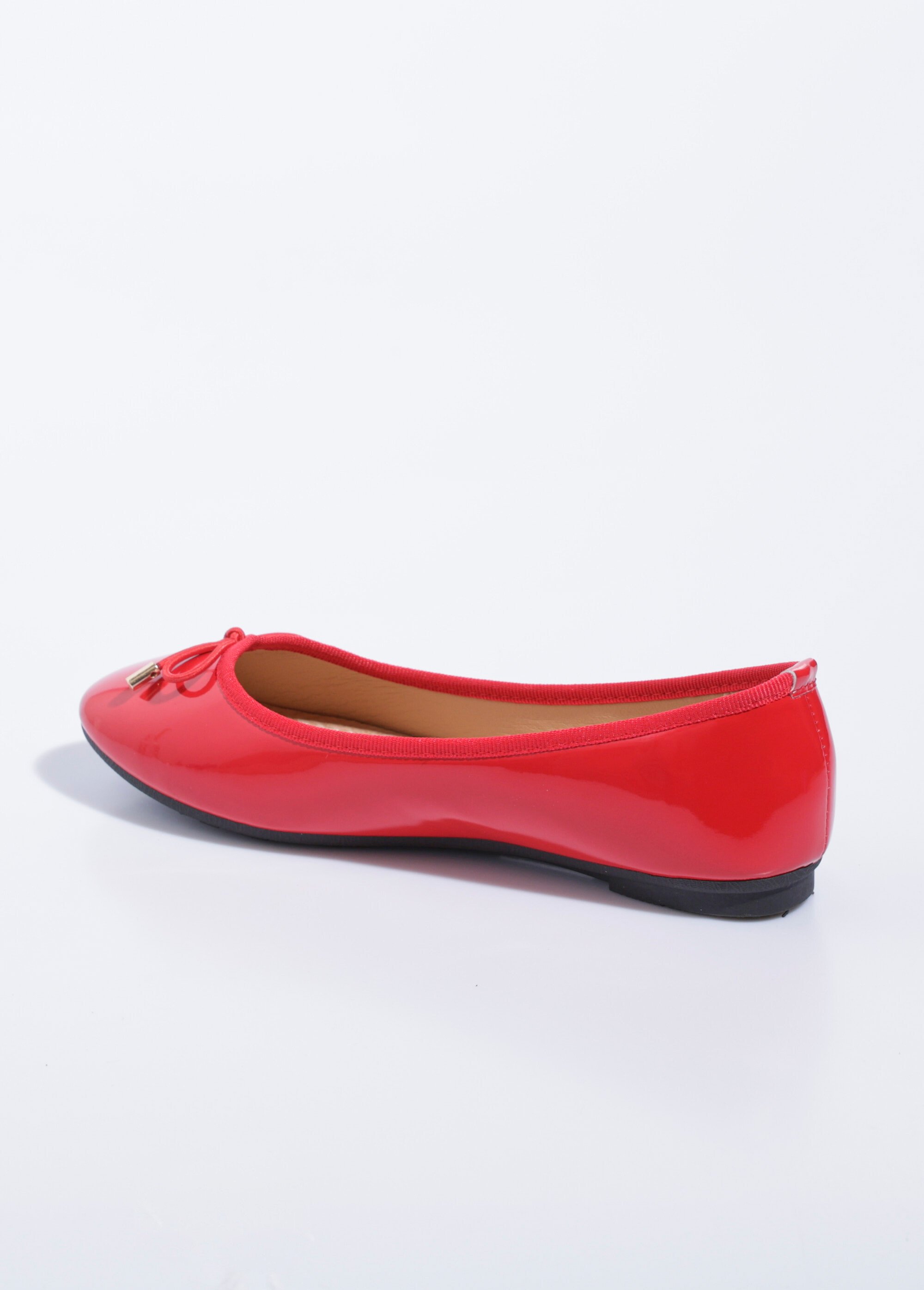 Ballerines plates vernies petit nœud Femme Rouge LBS6185 DO1