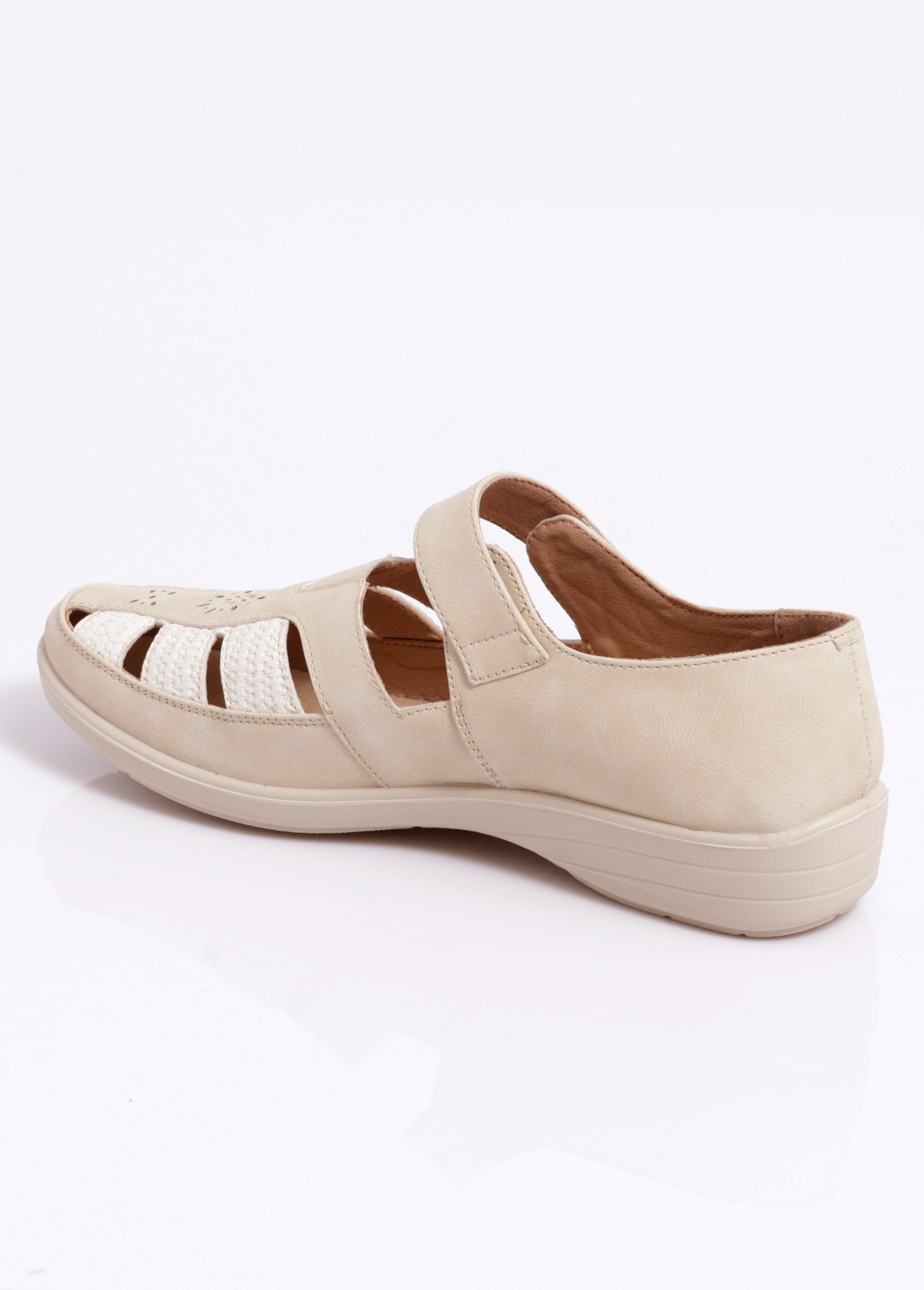 Ballerines salomés largeur confort scratchées Femme Beige OURGA DO1