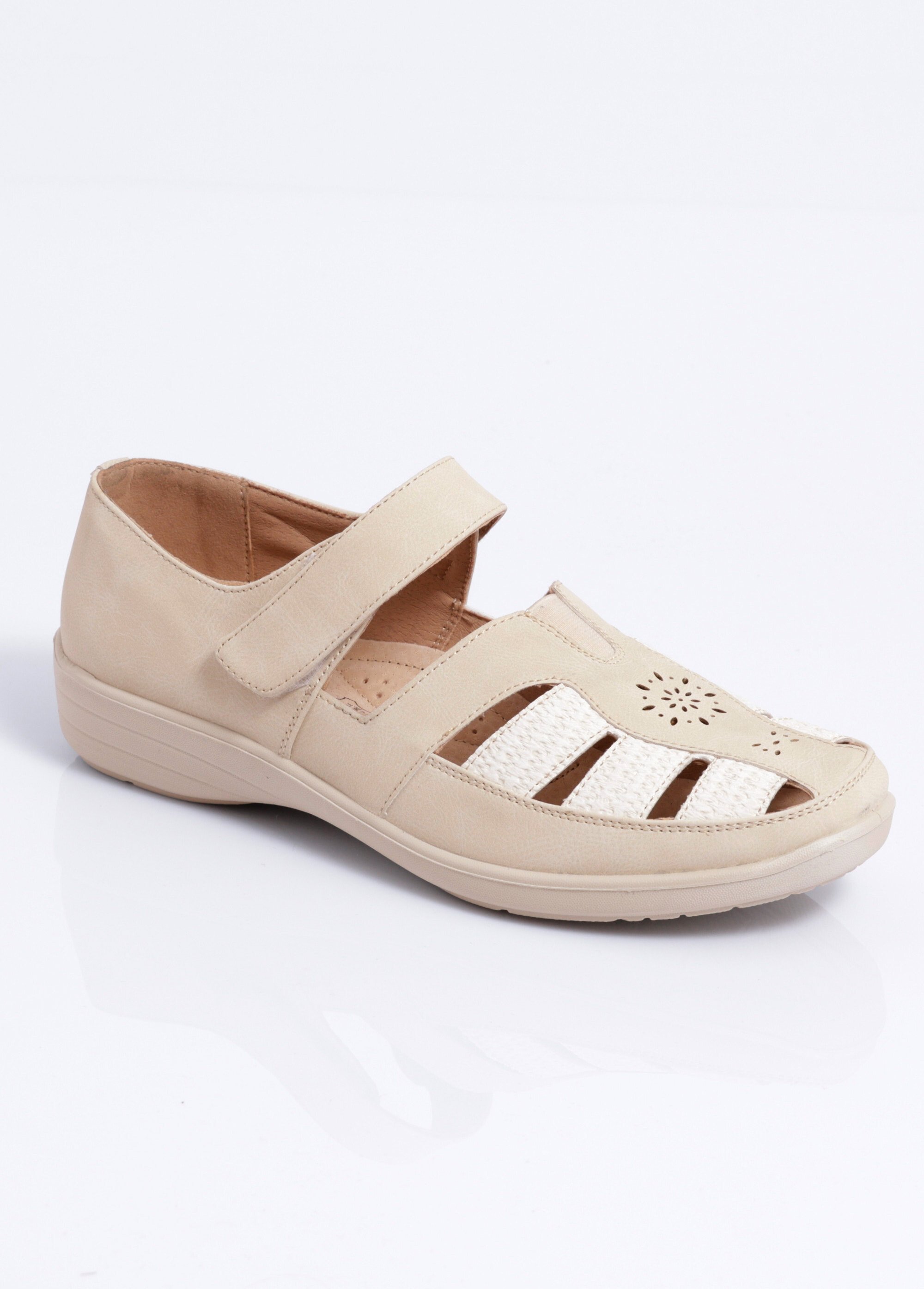 Ballerines salomés largeur confort scratchées